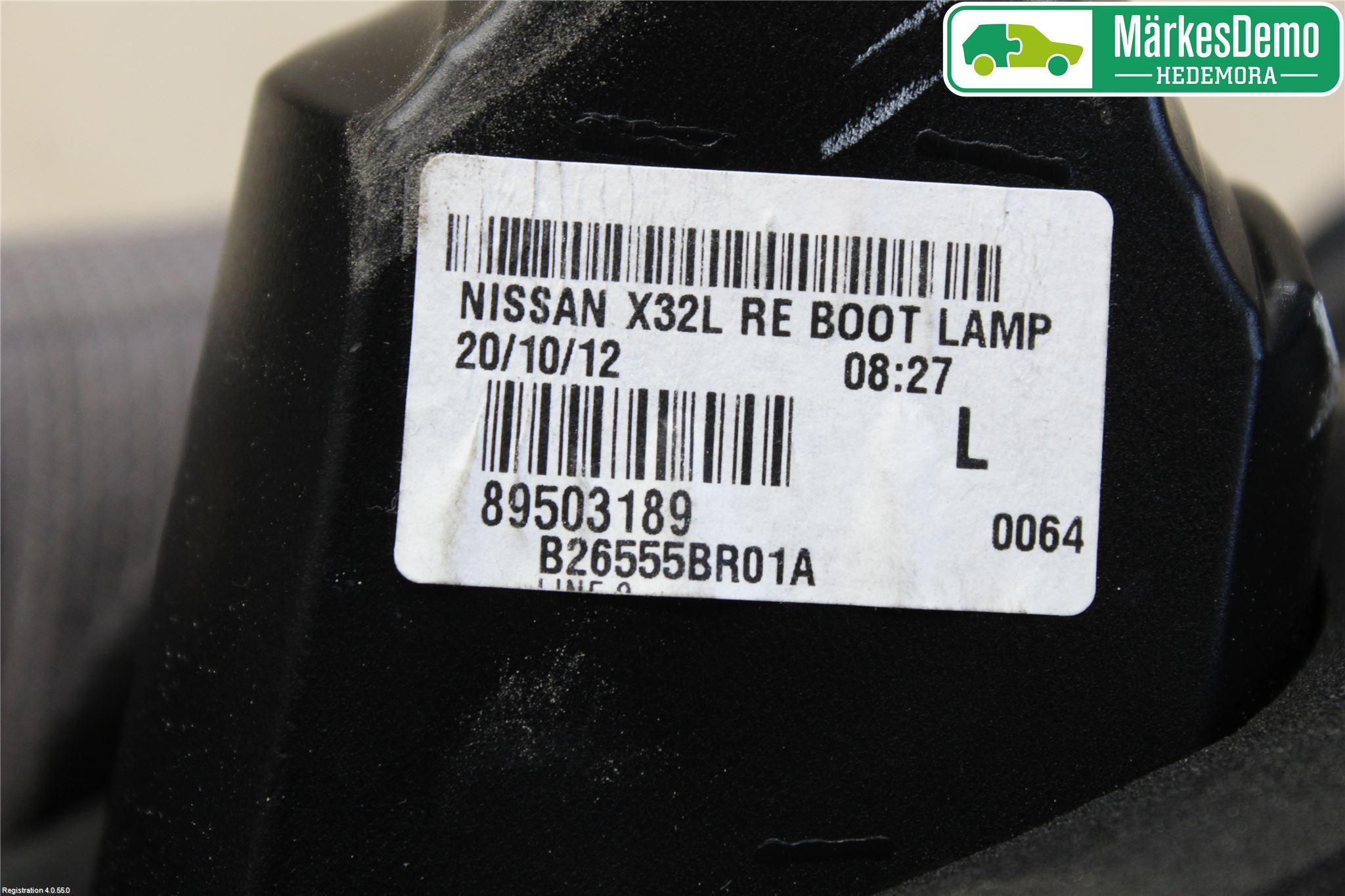 Nissan QASHQAI+2  10-14 Baklykt Venstre  På Luke(Indre