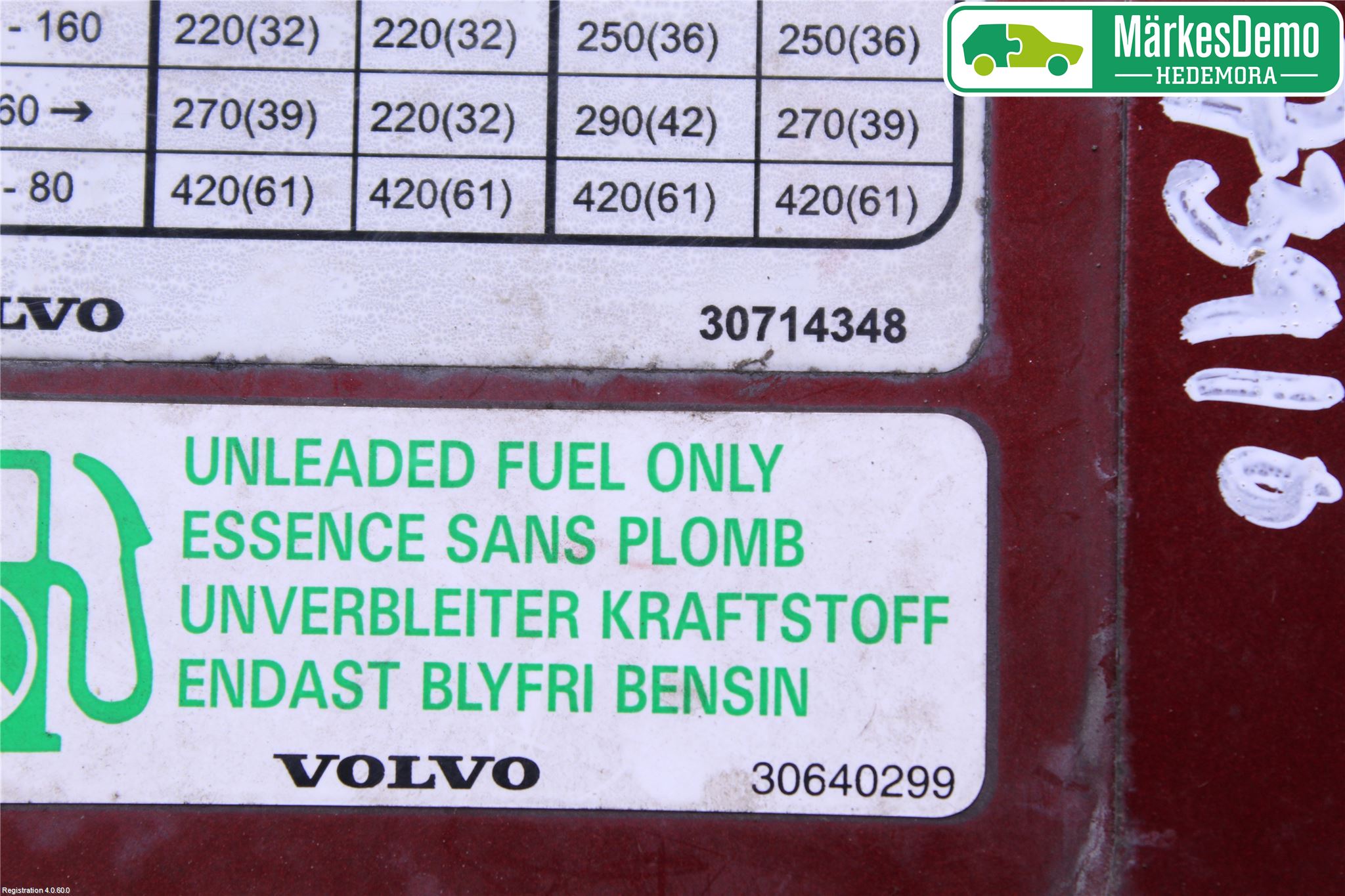 Volvo S40 04-07 Drivstoff Tankluke