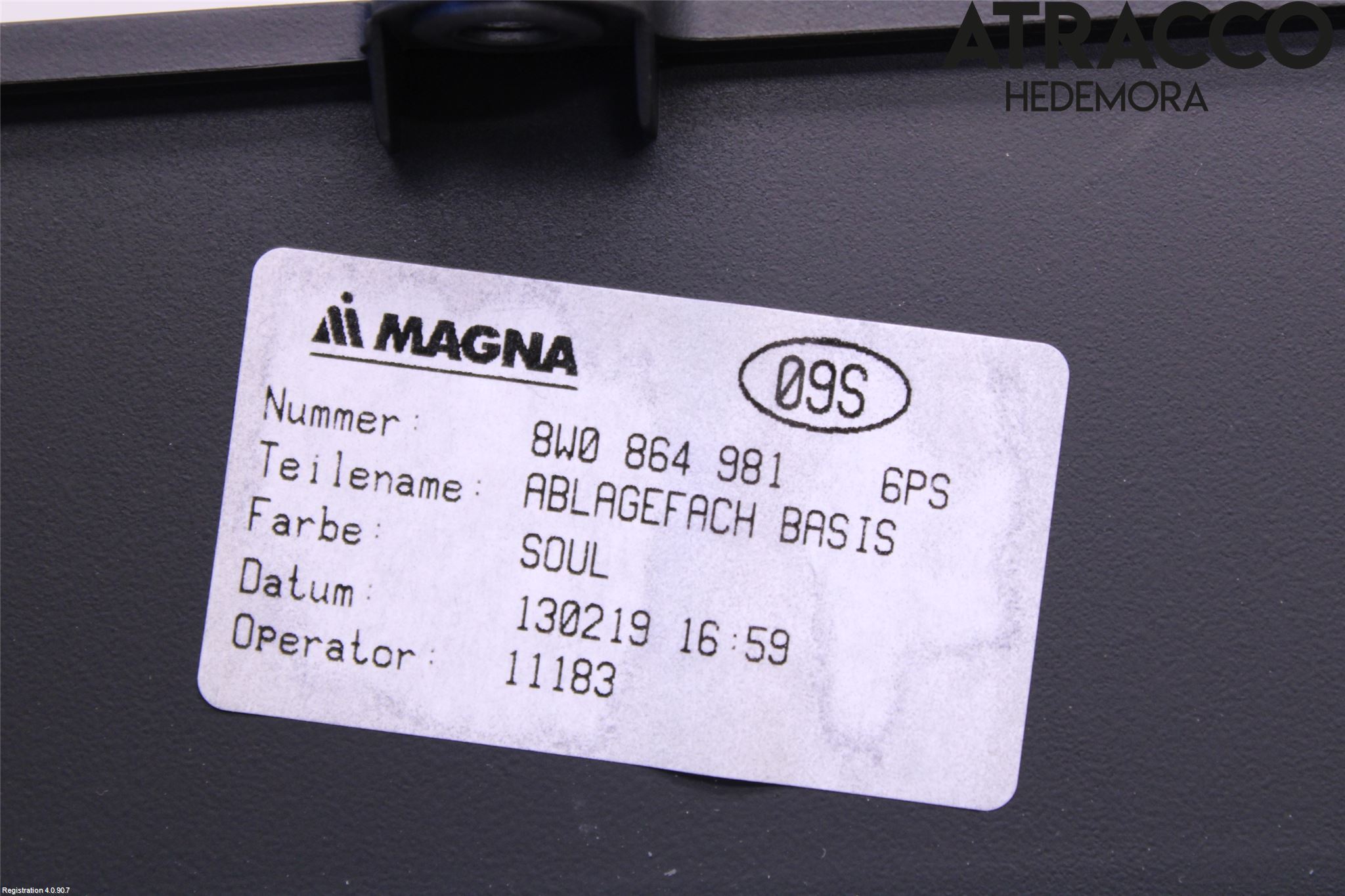 Audi A4/S4 B9 20- Innr Oppbevaringsrom