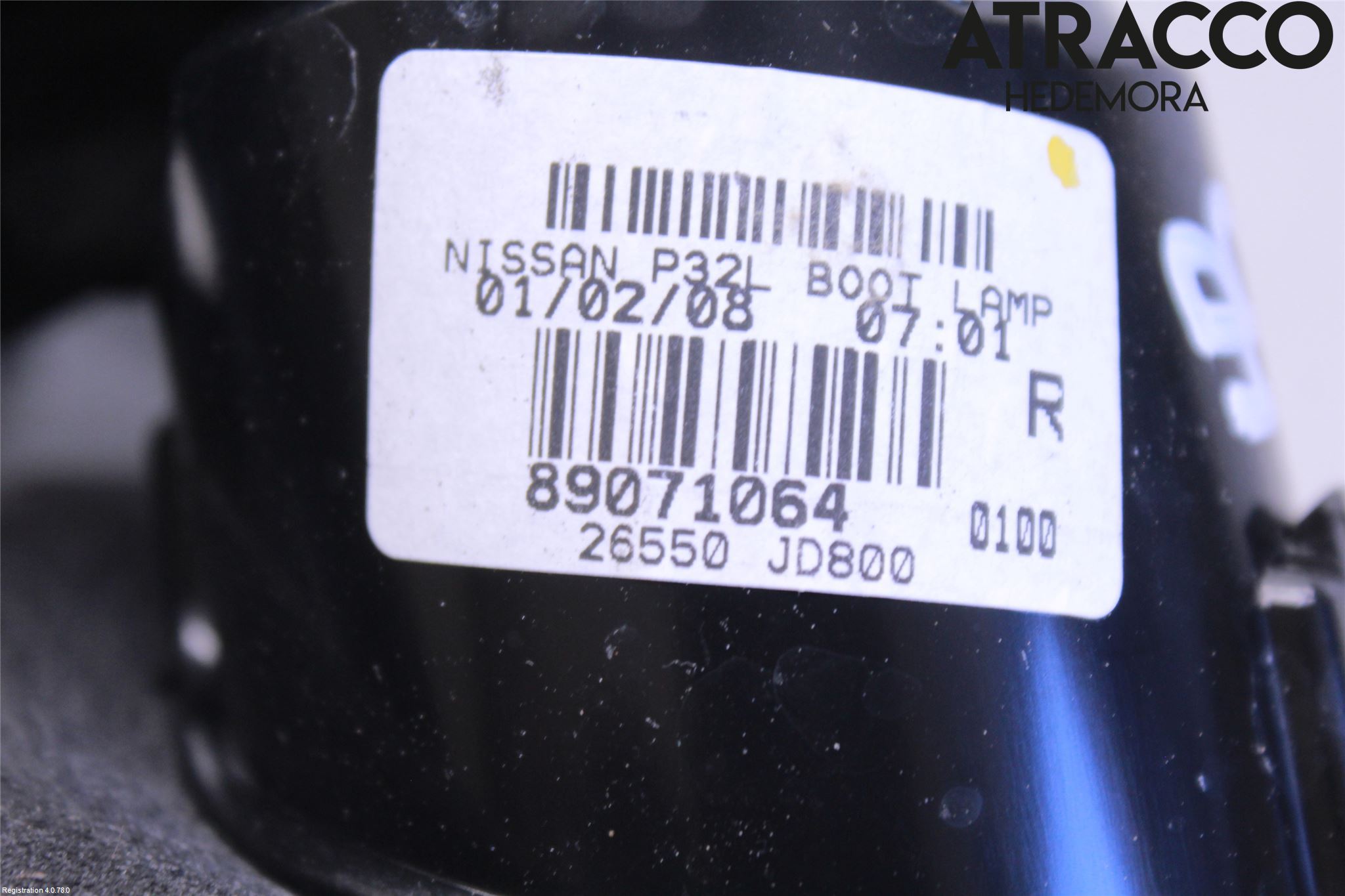 Nissan QASHQAI   07-10 Baklykt Høyre  På Luke(Indre)