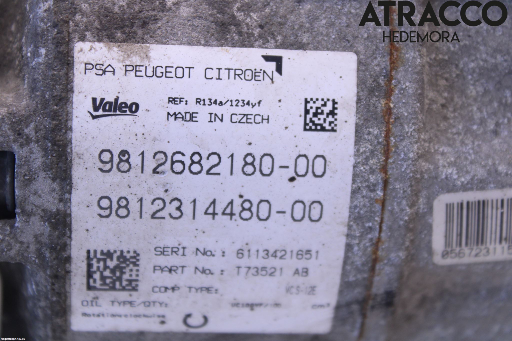 Peugeot 3008 17-24 Varme Ac Kompressor