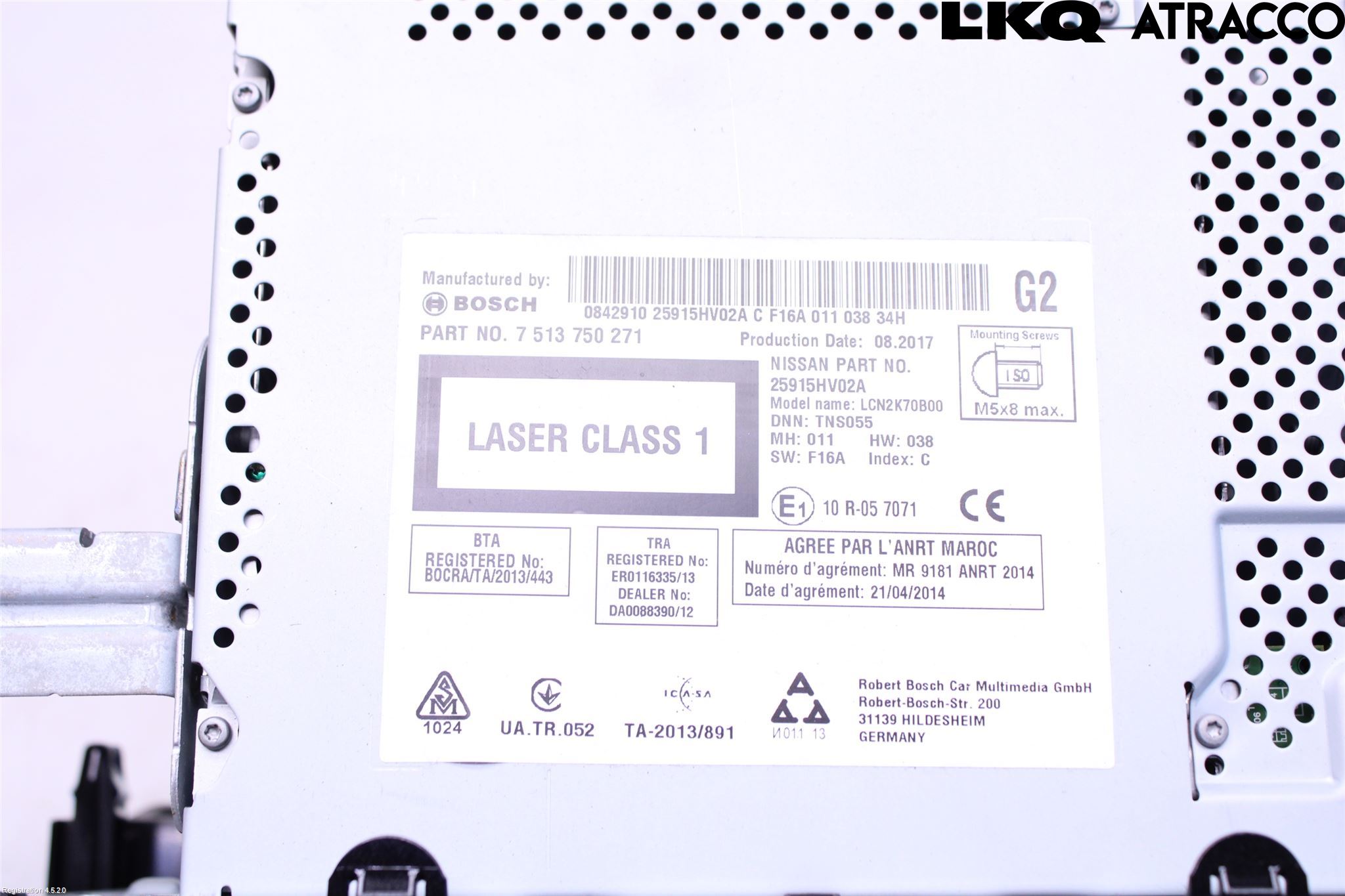 Nissan QASHQAI 17-21 Stereo Radio Med Cd