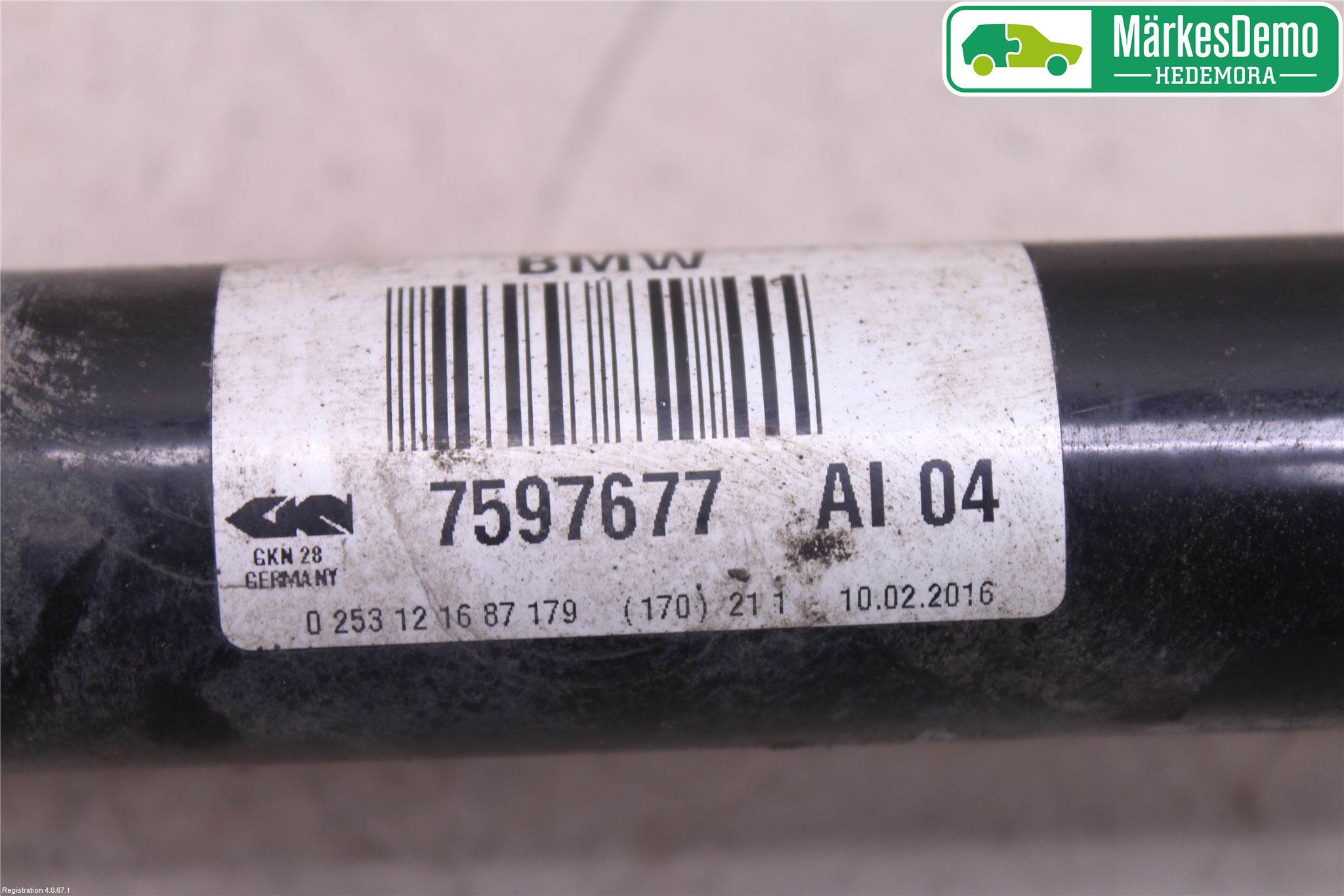 BMW 1 F20/F21 11-19 Drivaksel Bak Kompl Venstre