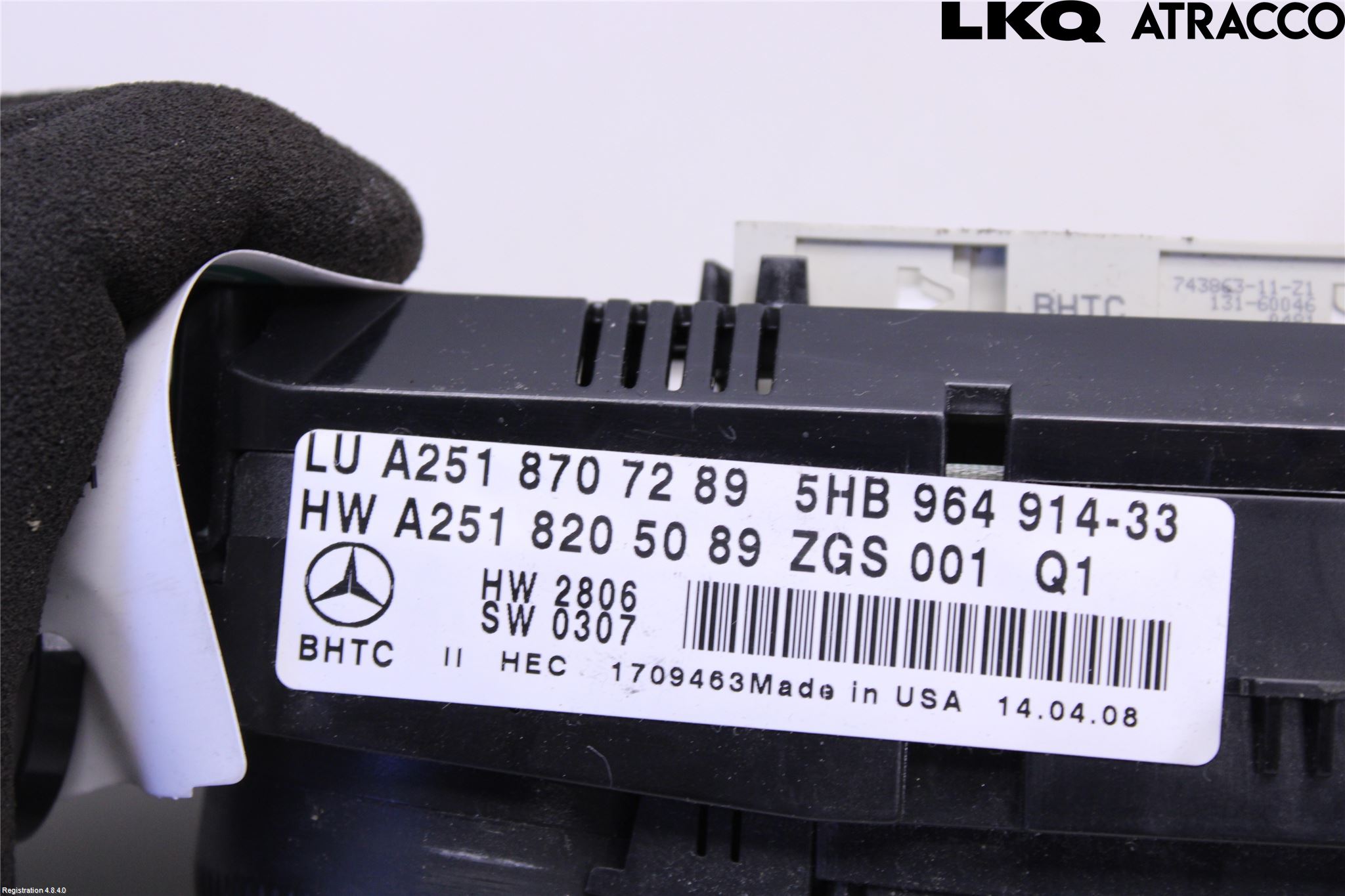 Mercedes-Benz MB R-KLASS (W251) 05-13 Varme Ac Betjening-Display