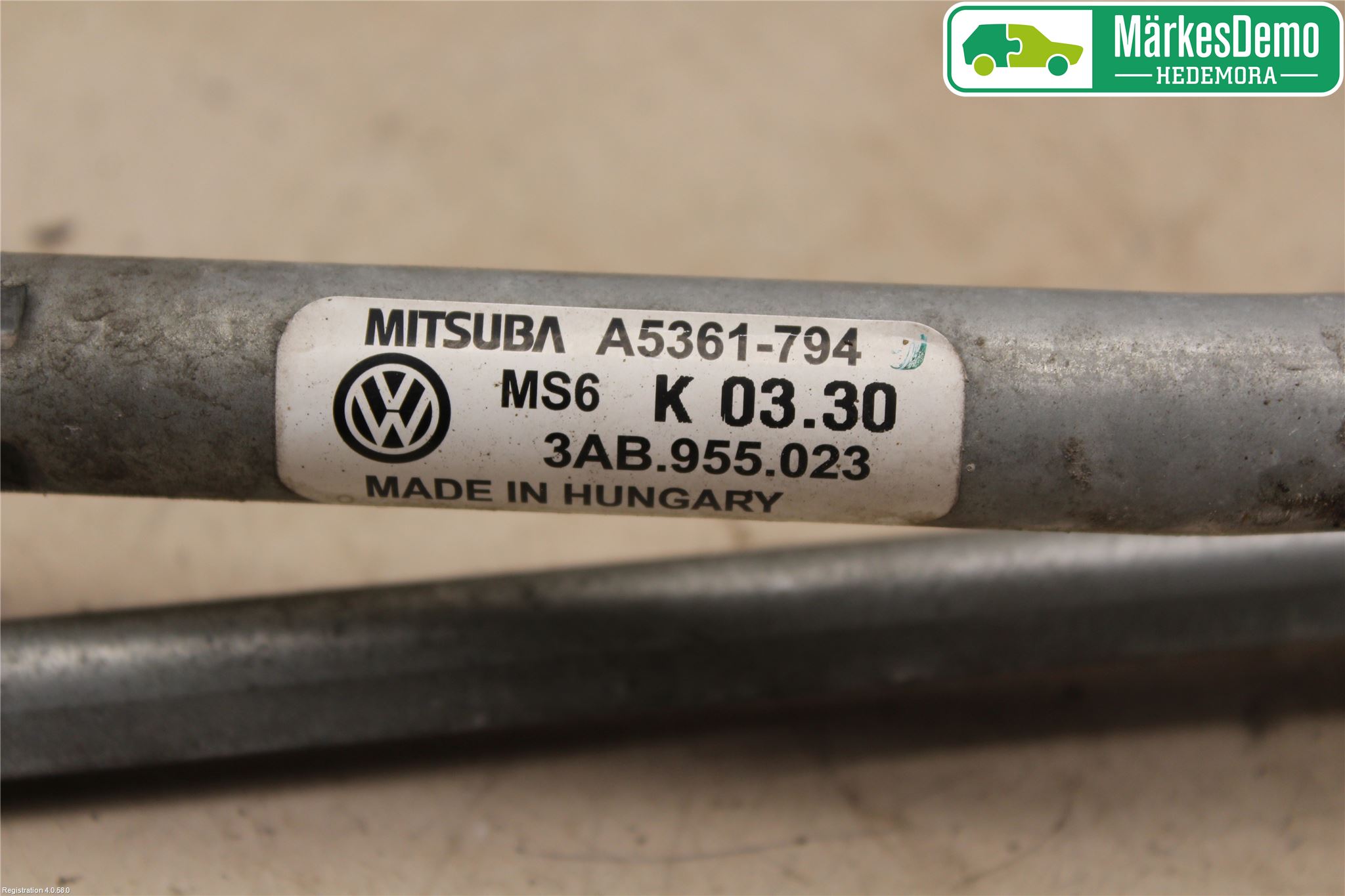 Volkswagen VW PASSAT 05-11 Viskeroverføring Frontrute