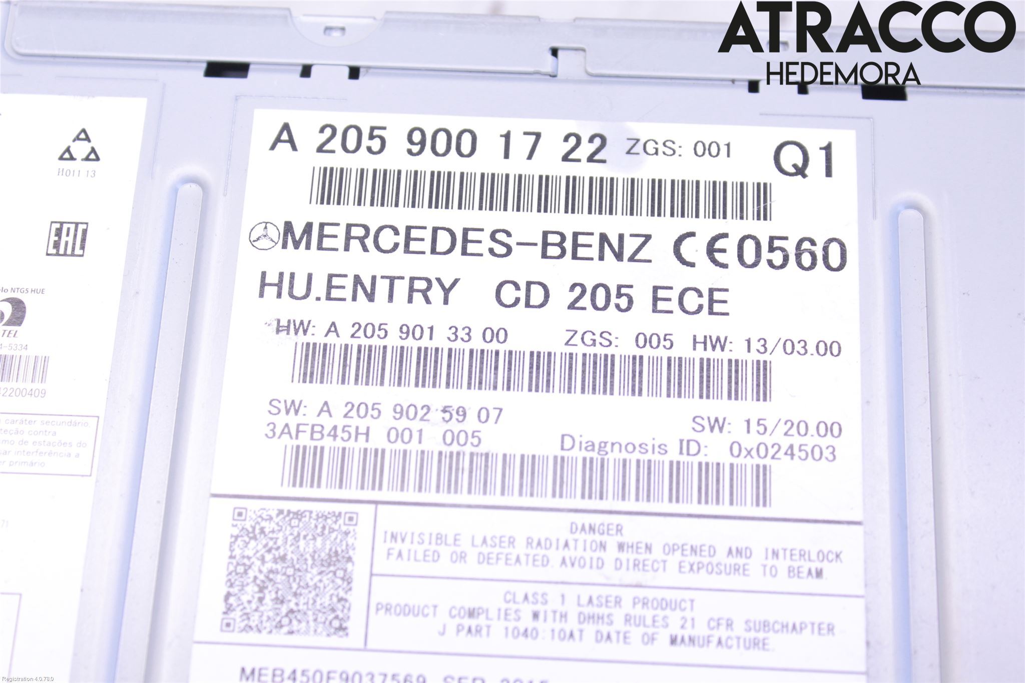 Mercedes-Benz MB C-KLASS (W205) 14-21 Stereo Radio Med Cd
