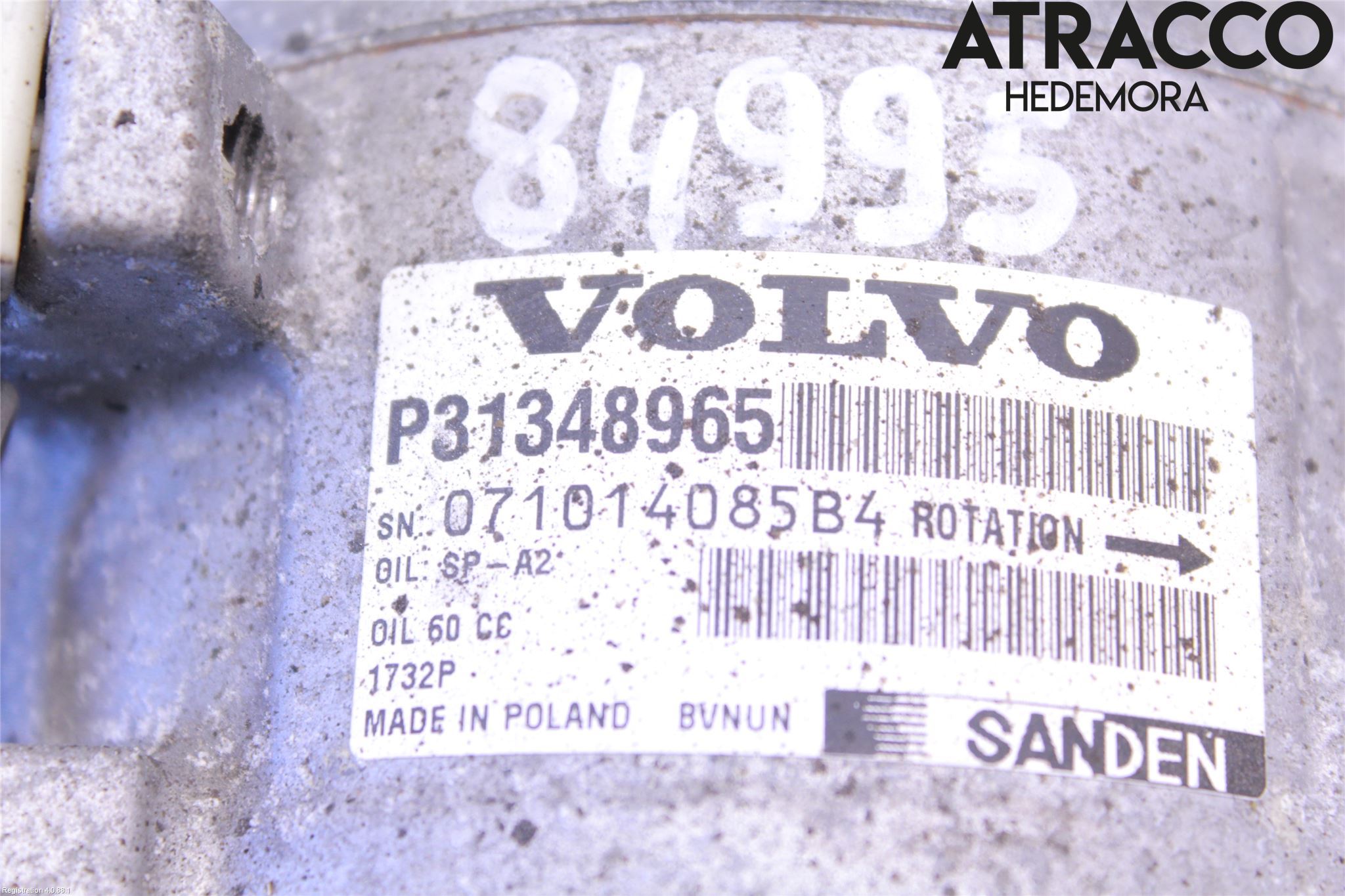 Volvo V40 CROSS COUNTRY 13-19 Varme Ac Kompressor