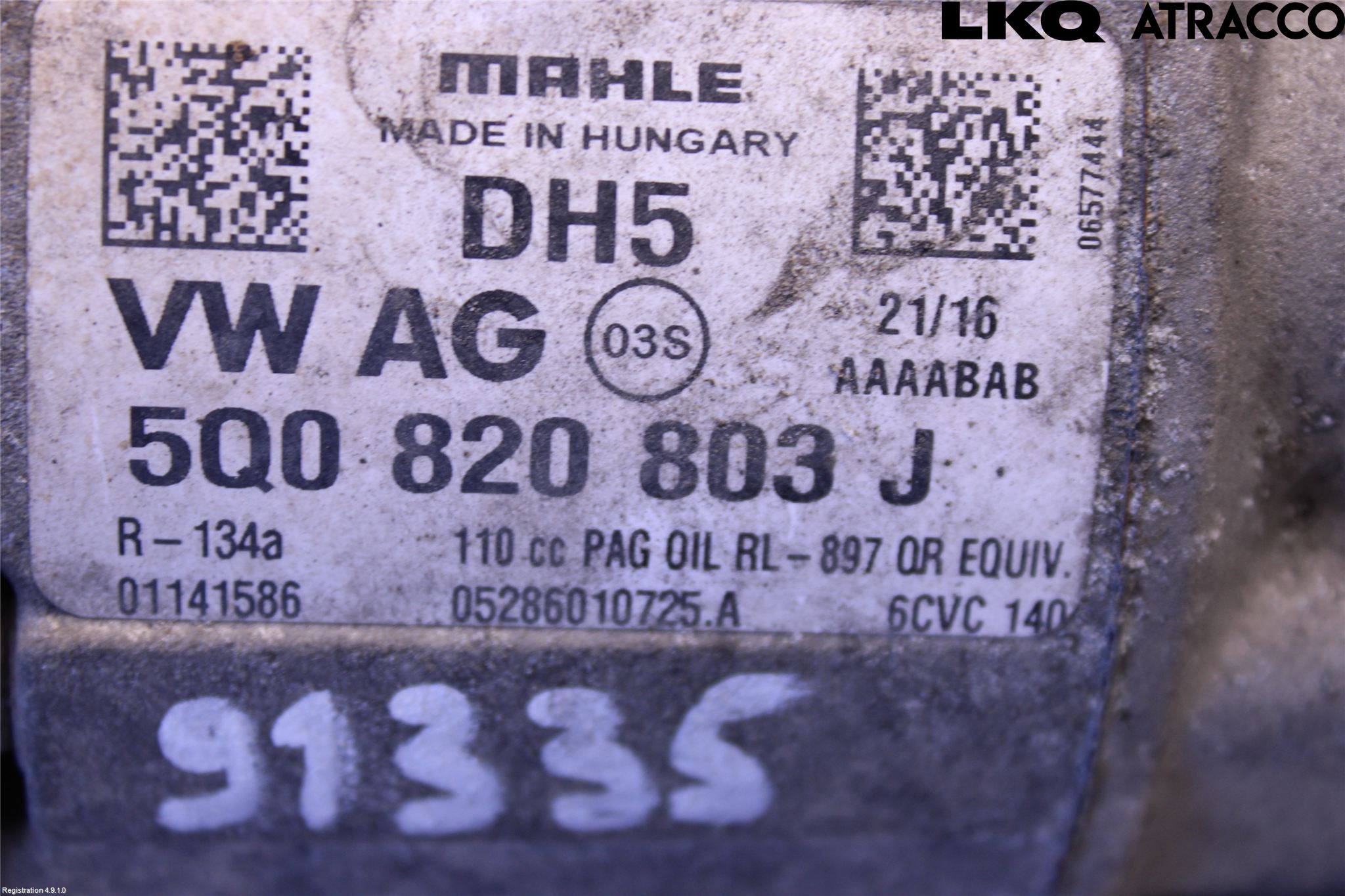 Volkswagen VW PASSAT 15-19 Varme Ac Kompressor