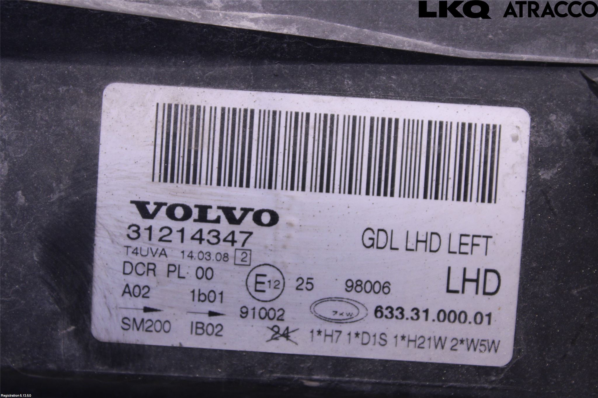 Volvo V70 08-13 Frontlykt Venstre