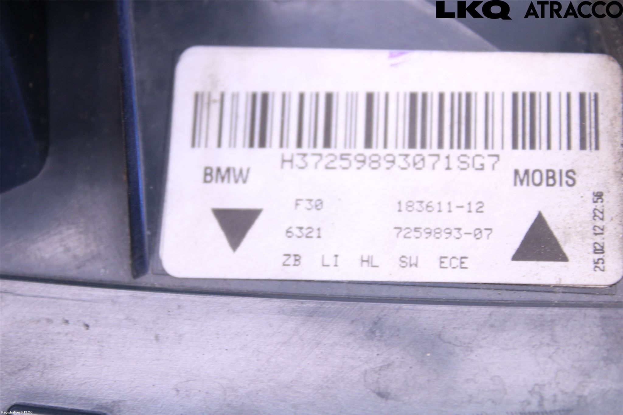BMW 3 F30/F31/F80 12-19 Baklykt Venstre