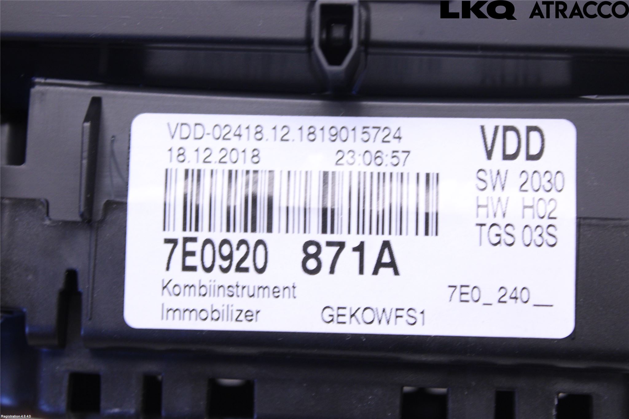 Volkswagen VW TRANSP/CARAVELLE (T6) 16-22 Instr Kombinert
