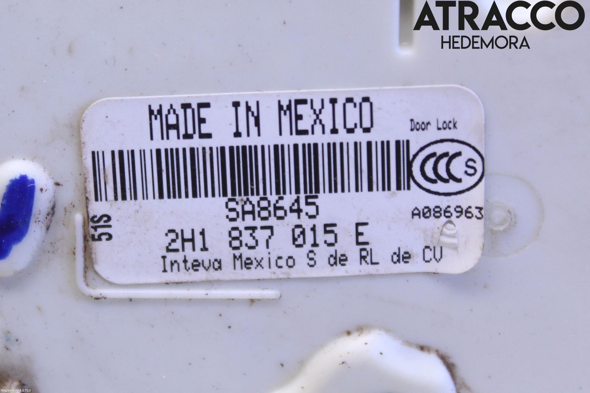 Volkswagen VW AMAROK 2H 10-22 Dørlås - Låsekasse