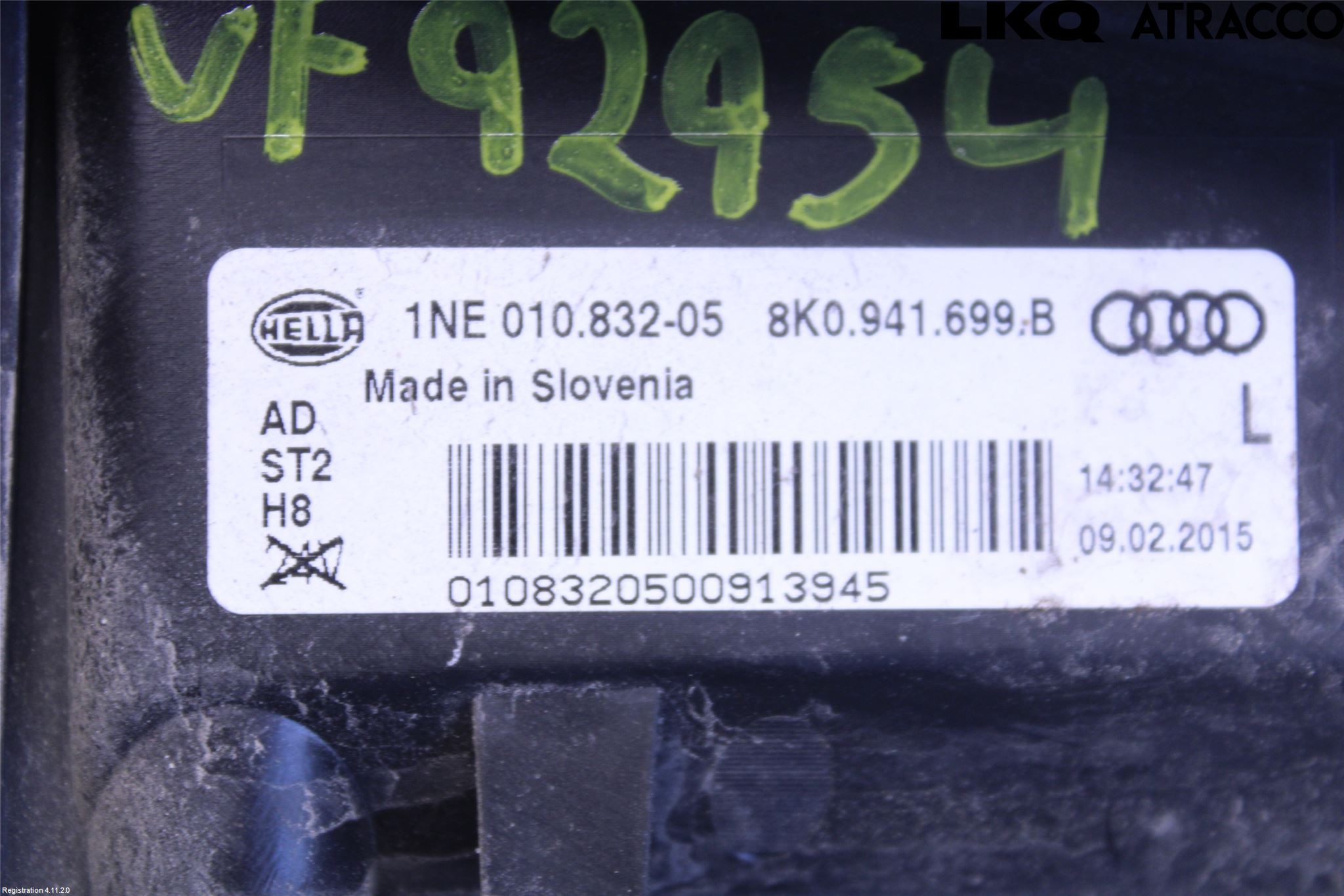 Audi A4 12-15 Frontlykt-Kurve-Tåkelys