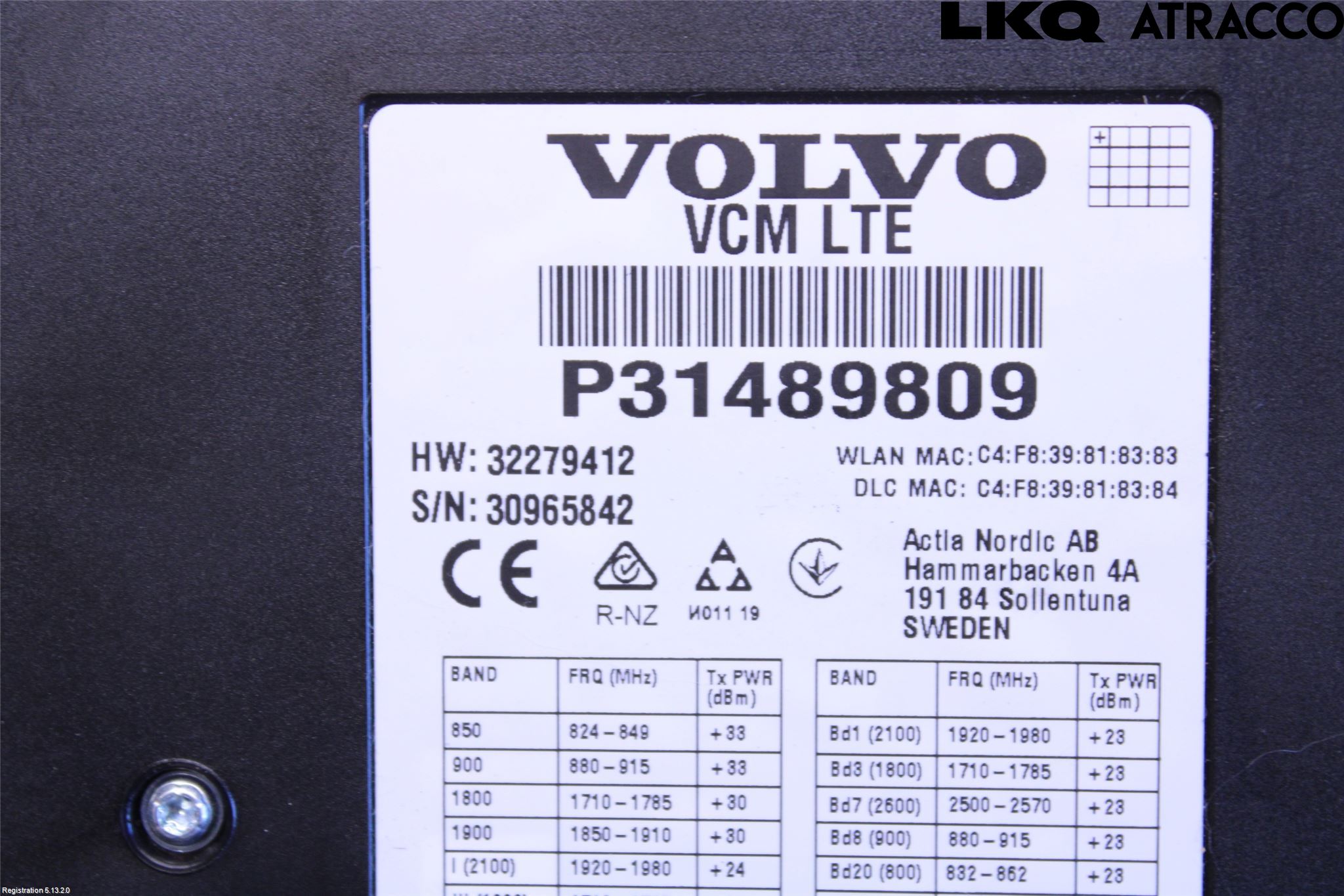 Volvo V90 17->> Styreenhet Øvrig