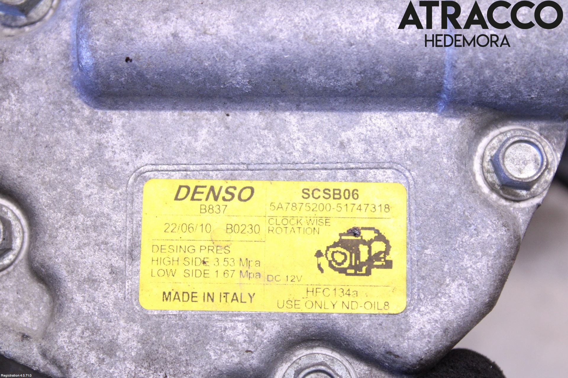 Fiat 500 07- Varme Ac Kompressor