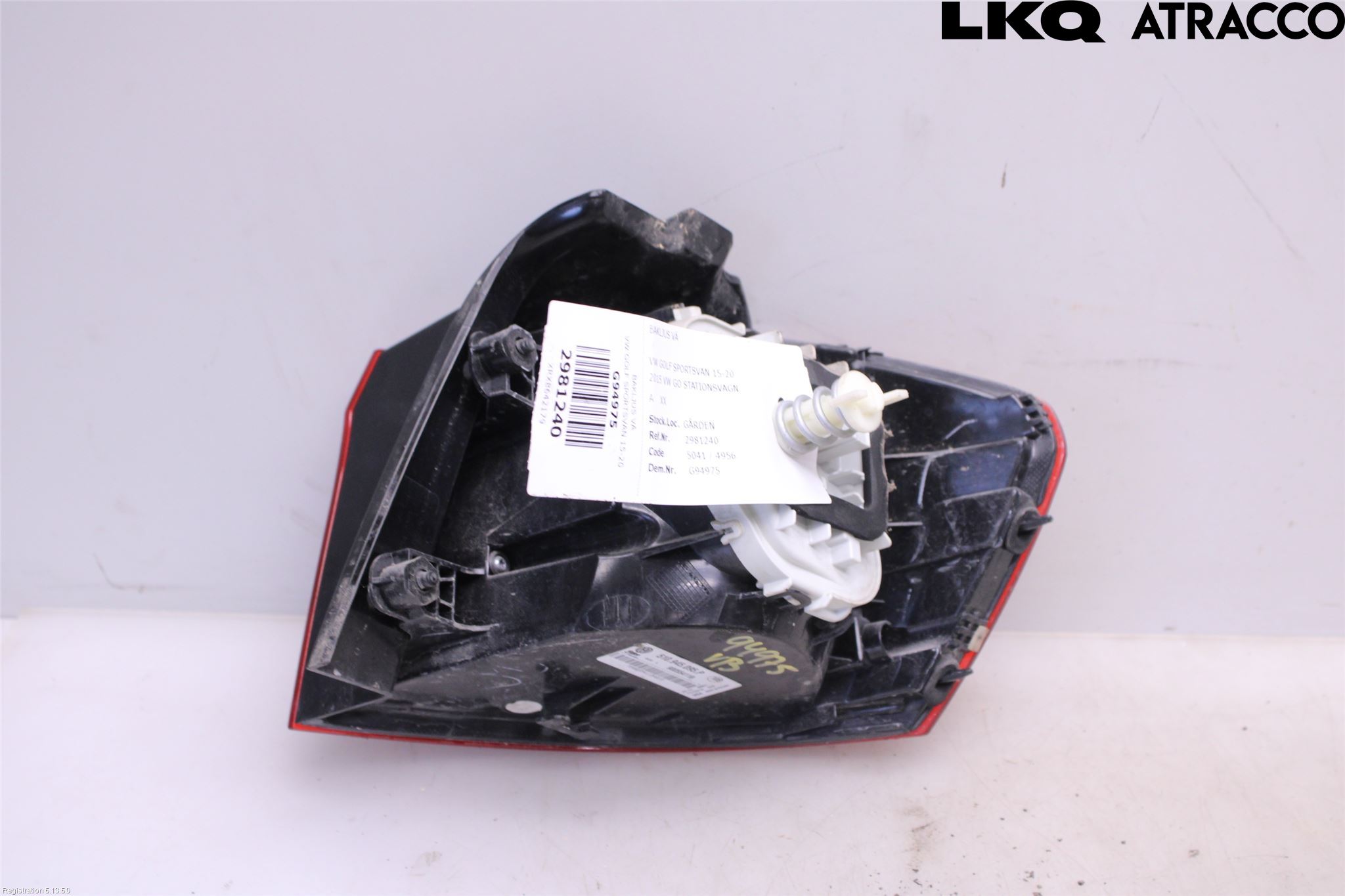 Volkswagen VW GOLF SPORTSVAN 15-20 Baklykt Venstre