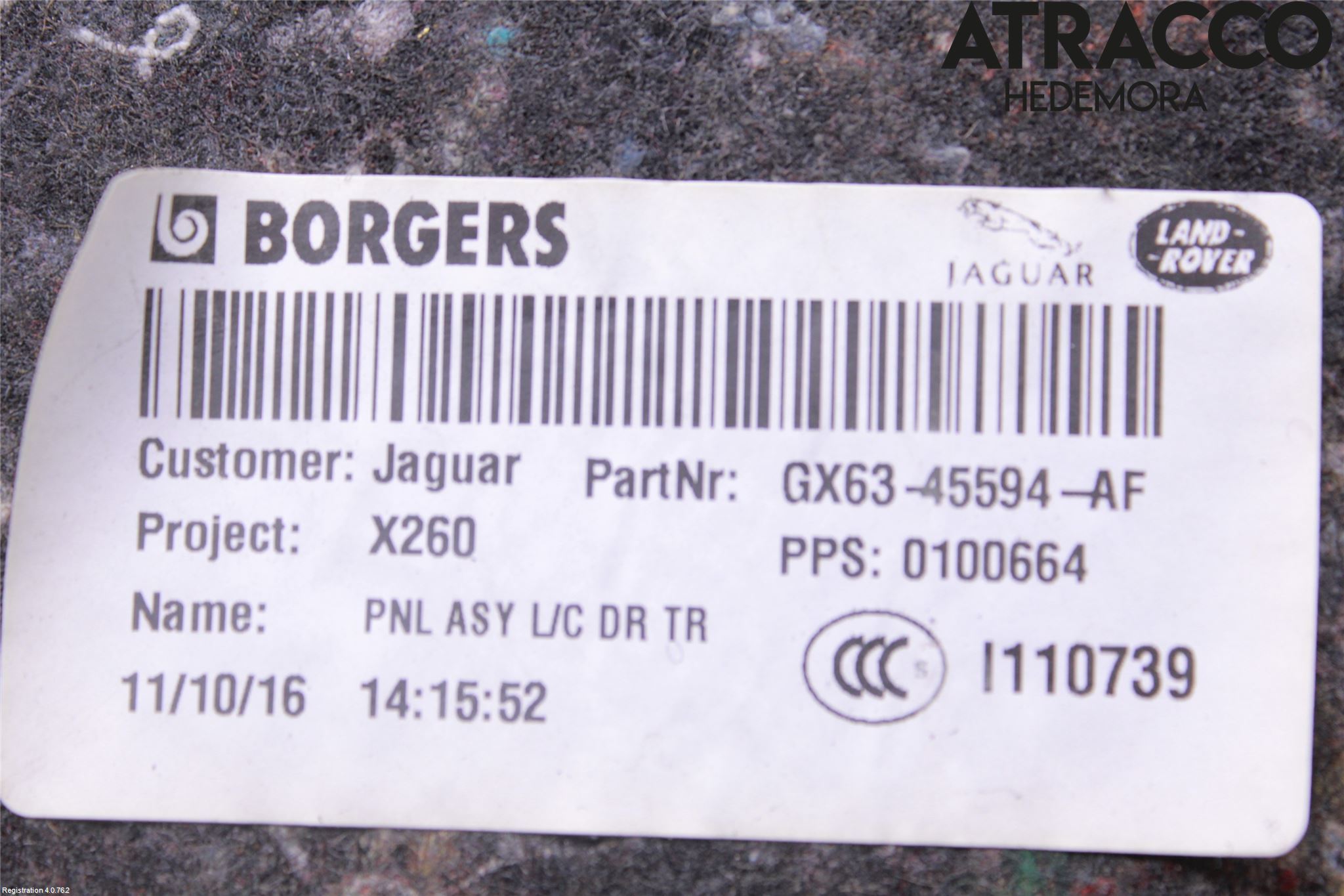 Jaguar XF (X260) 16-24 Innr Bakluketrekk