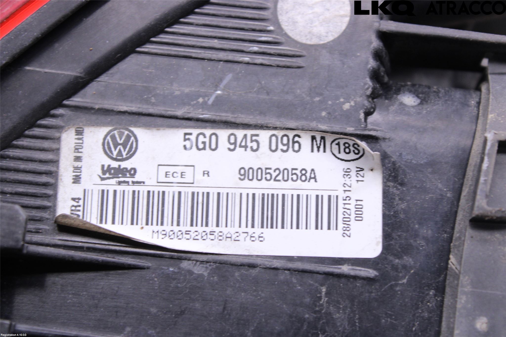 Volkswagen VW GOLF / E-GOLF VII 13-20 Baklykt Høyre
