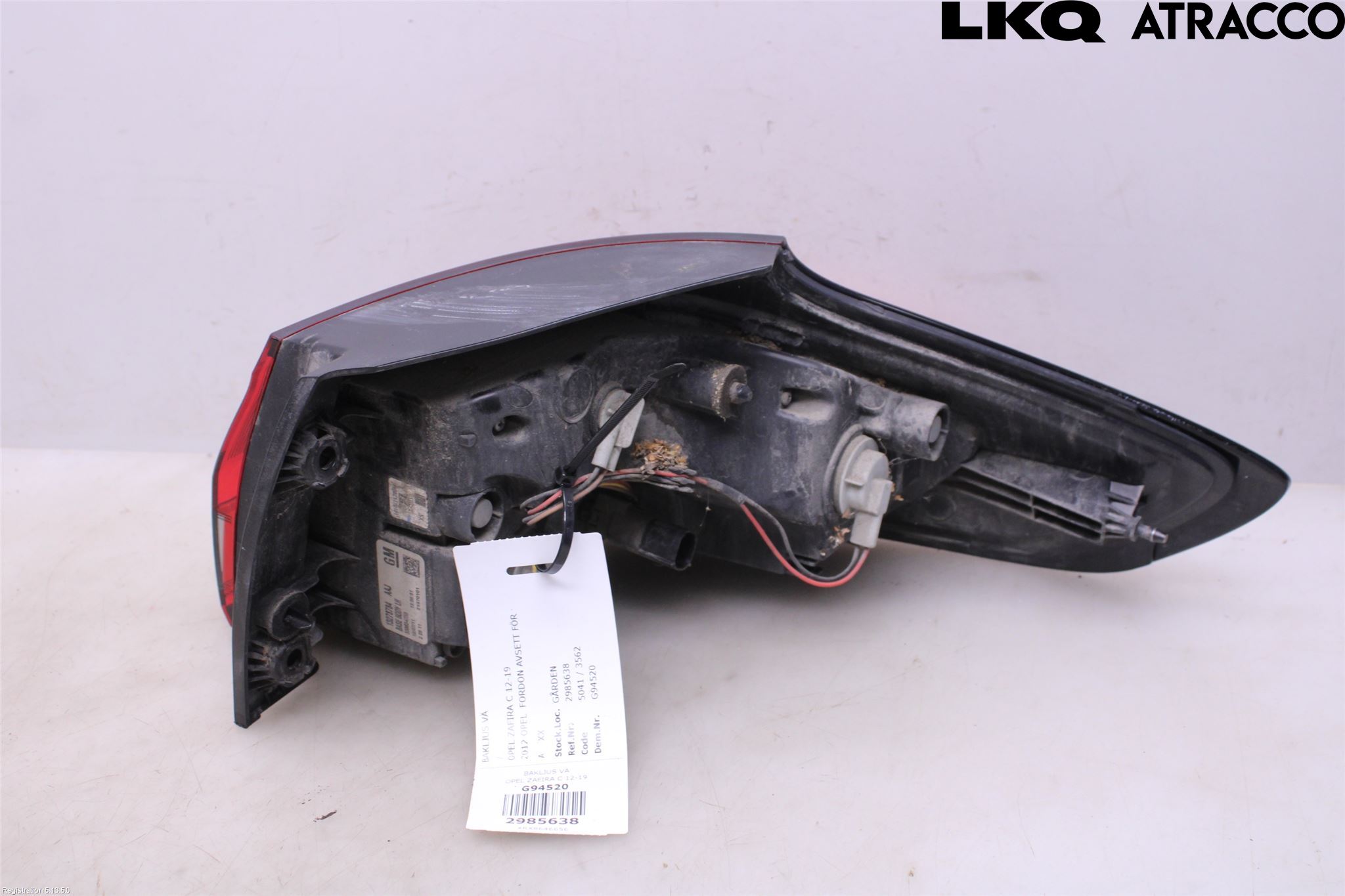 Opel ZAFIRA C 12-19 Baklykt Venstre
