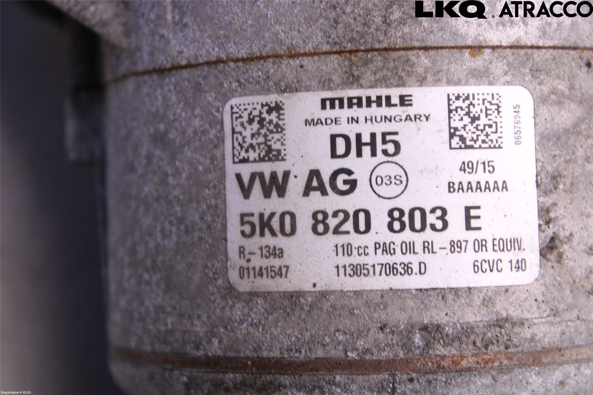 Volkswagen VW TIGUAN 07-16 Varme Ac Kompressor