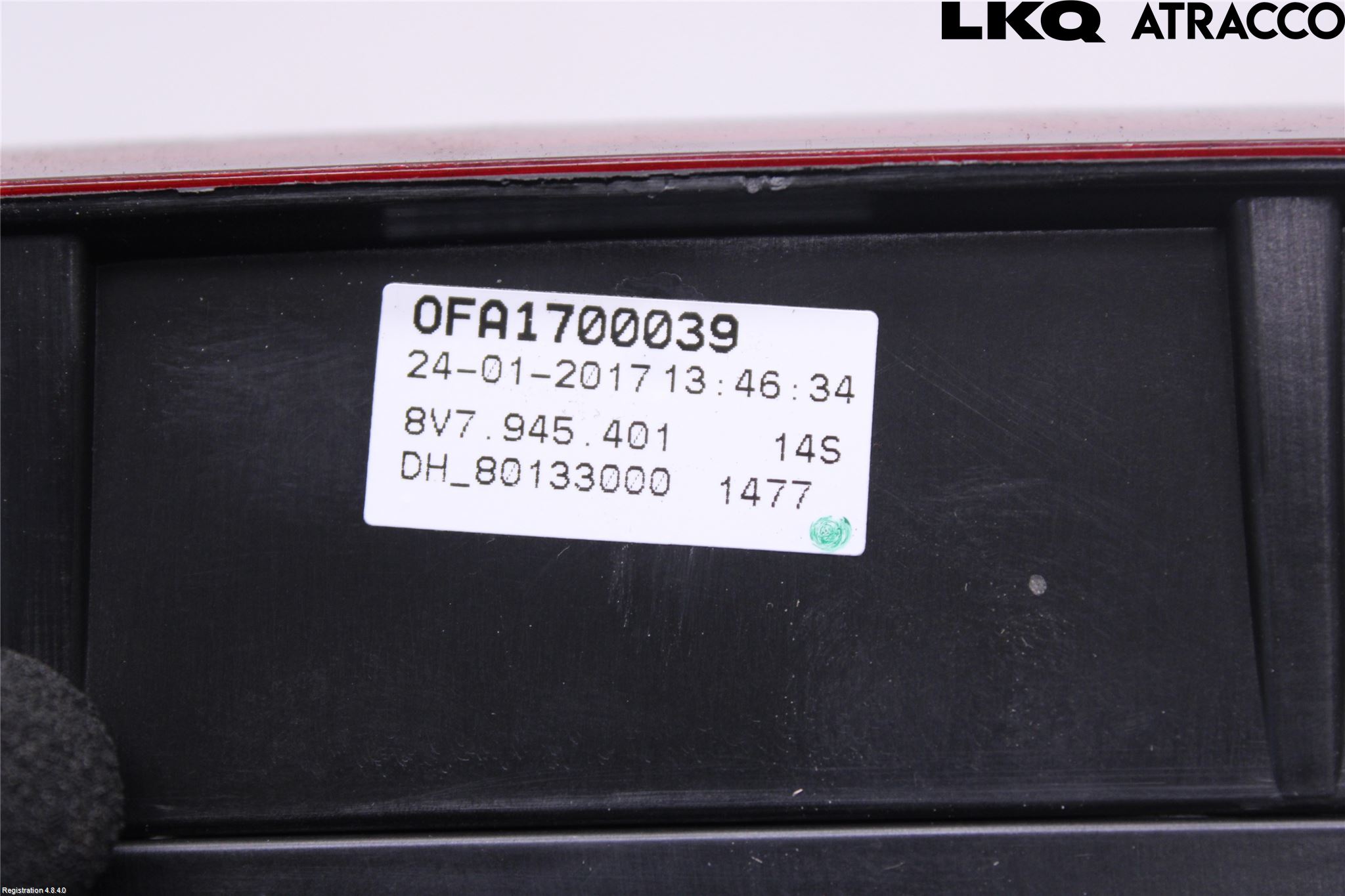 Audi A3/S3 8V 13-20 Bremselys Bakrute