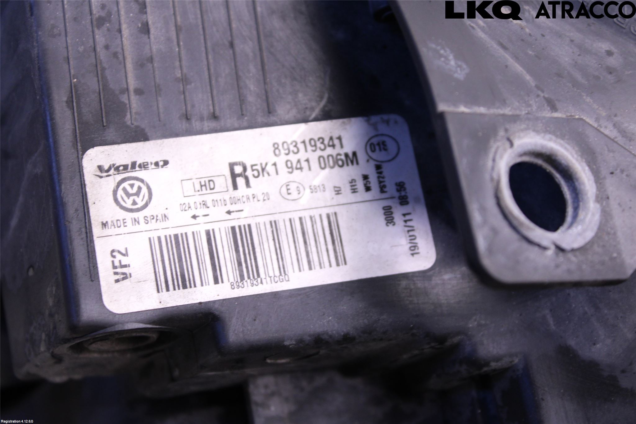 Volkswagen VW GOLF VI 09-13 Frontlykt Høyre