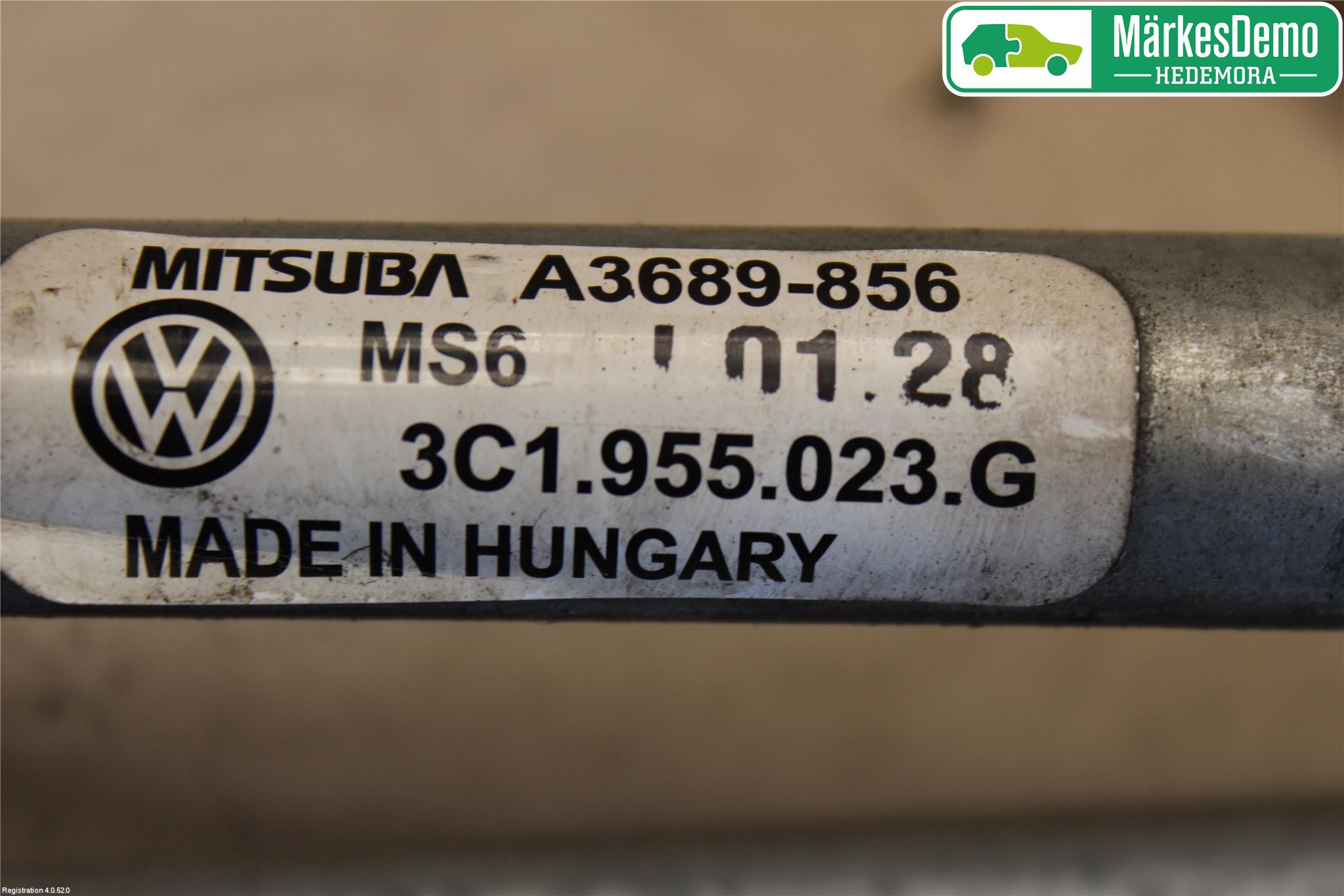 Volkswagen VW PASSAT 05-11 Viskeroverføring Frontrute