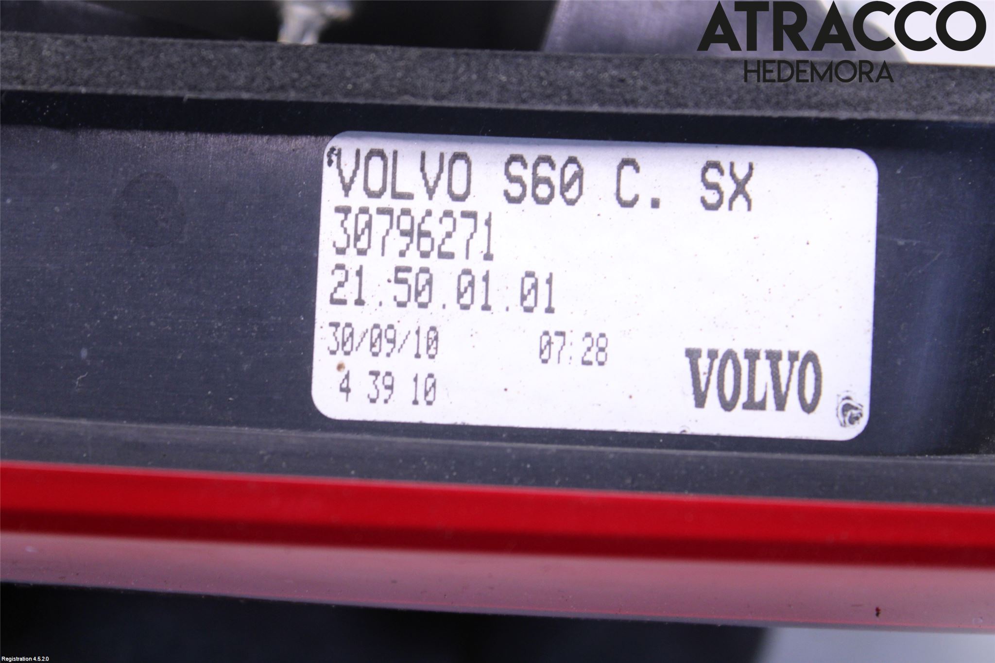 Volvo S60 11-13 Baklykt Venstre  På Luke(Indre