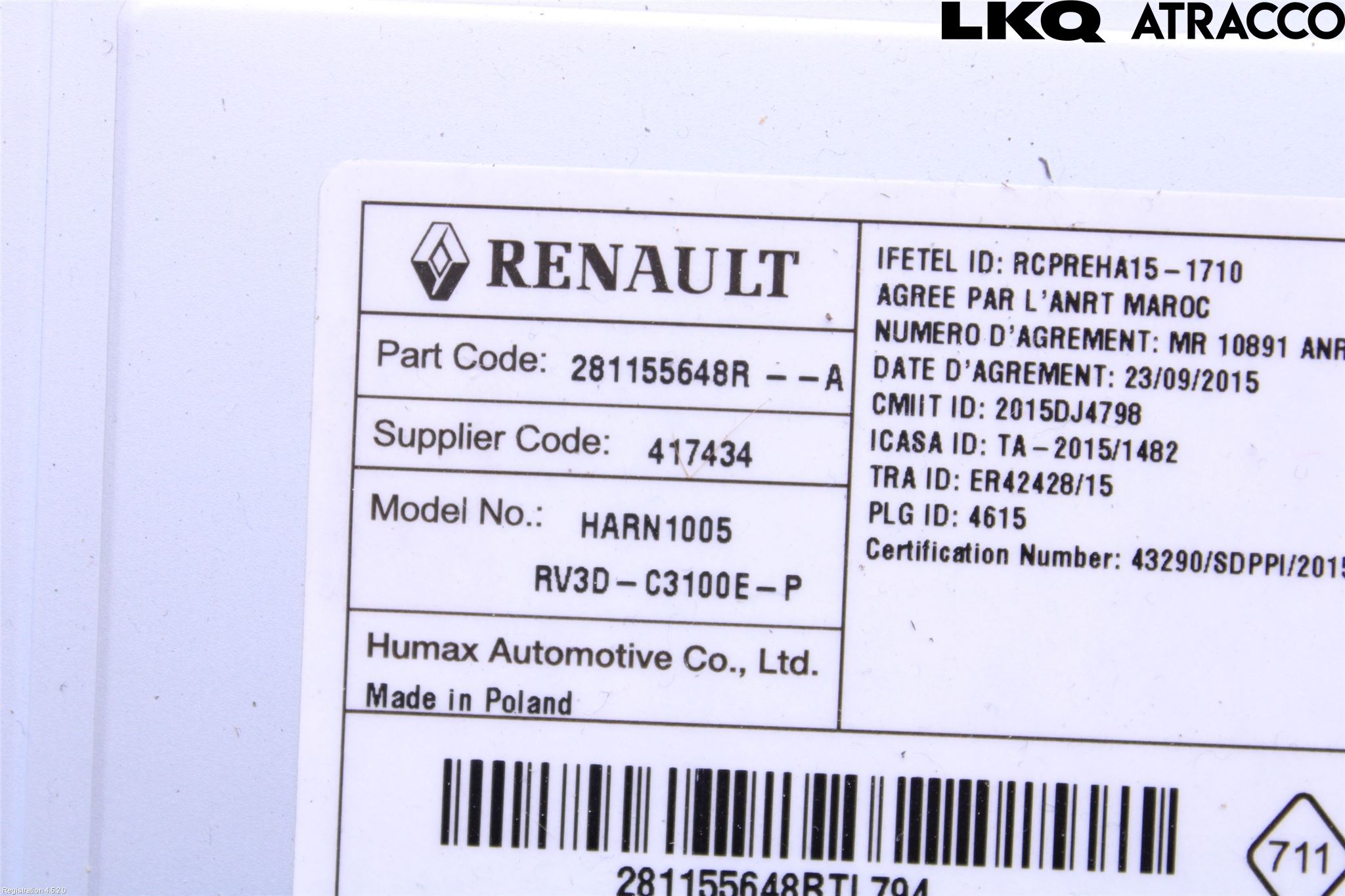 Dacia DUSTER 18-24 Stereo Radio Med Cd