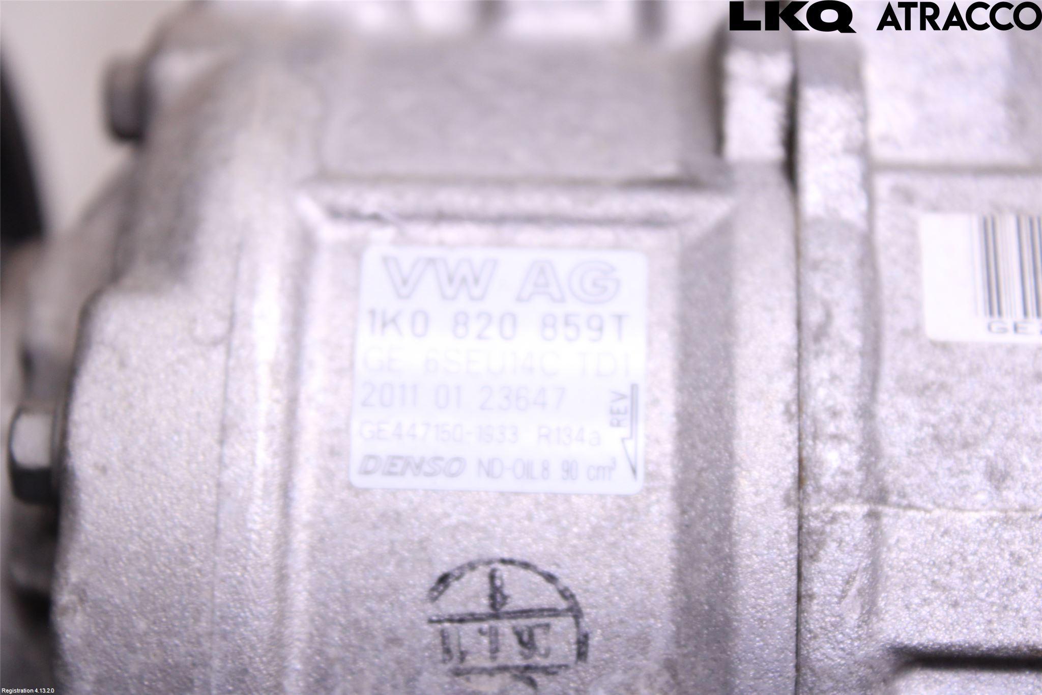 Volkswagen VW GOLF VI 09-13 Varme Ac Kompressor