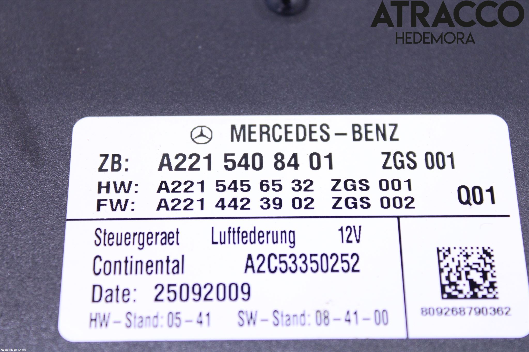 Mercedes-Benz MB S-KLASS (W221) 05-13 Styreenhet Fjæring