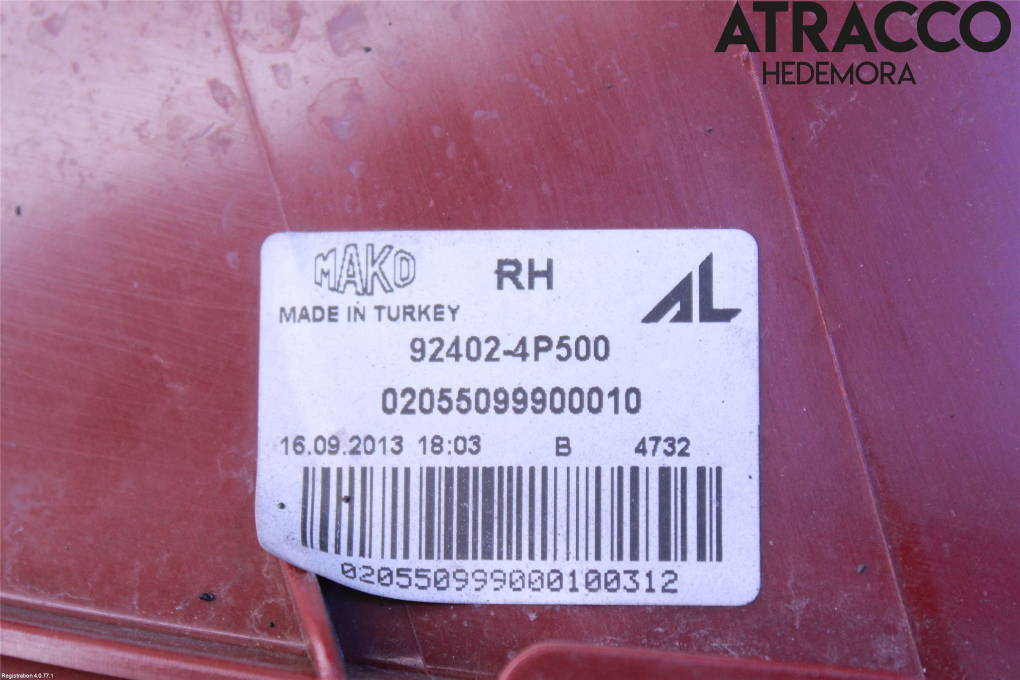 Hyundai i20 PB 09-14 Baklykt Høyre