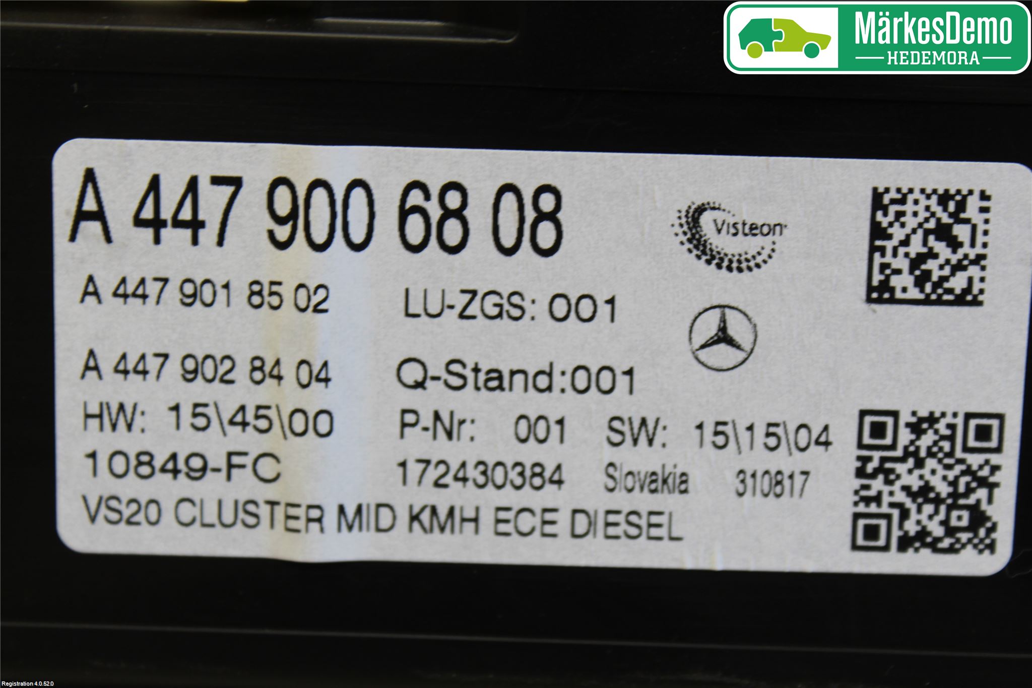 Mercedes-Benz MB VITO/V-KLASS (W640,W447,W448) 14- Instr Kombinert