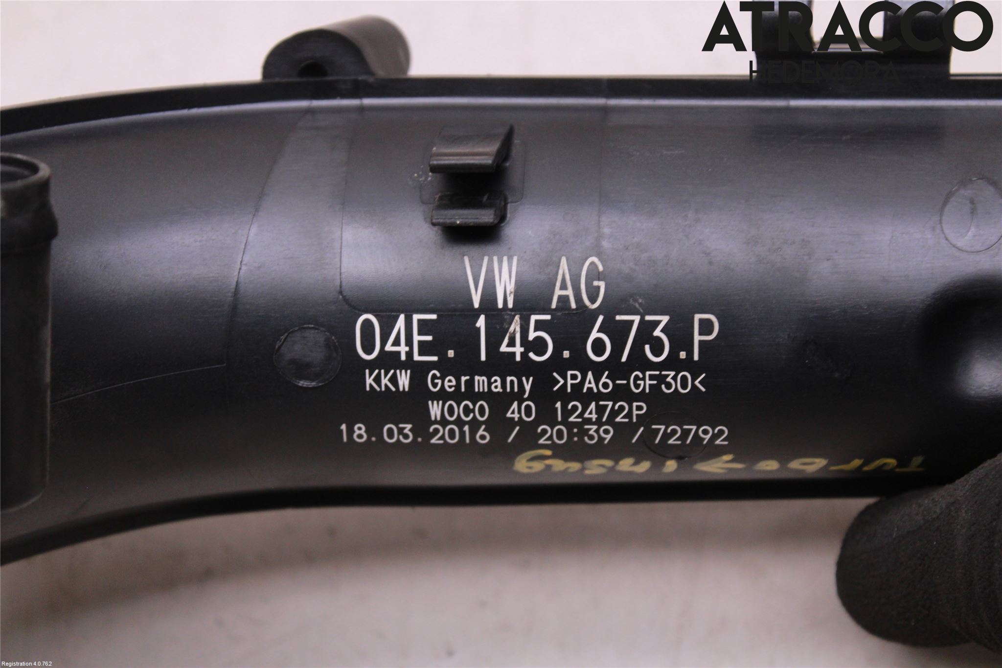 Volkswagen VW PASSAT 15-19 Intercooler Rør-Slange