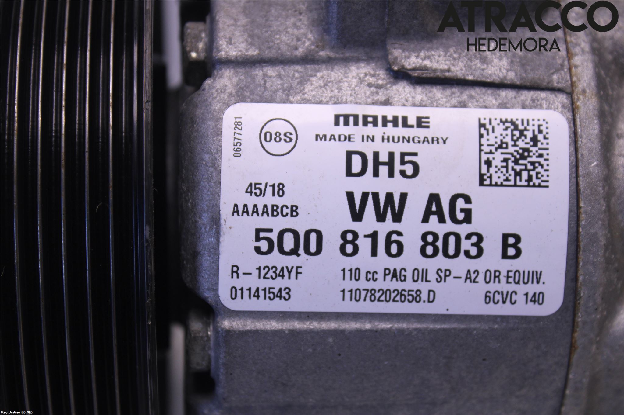 Volkswagen VW GOLF / E-GOLF VII 13-20 Varme Ac Kompressor