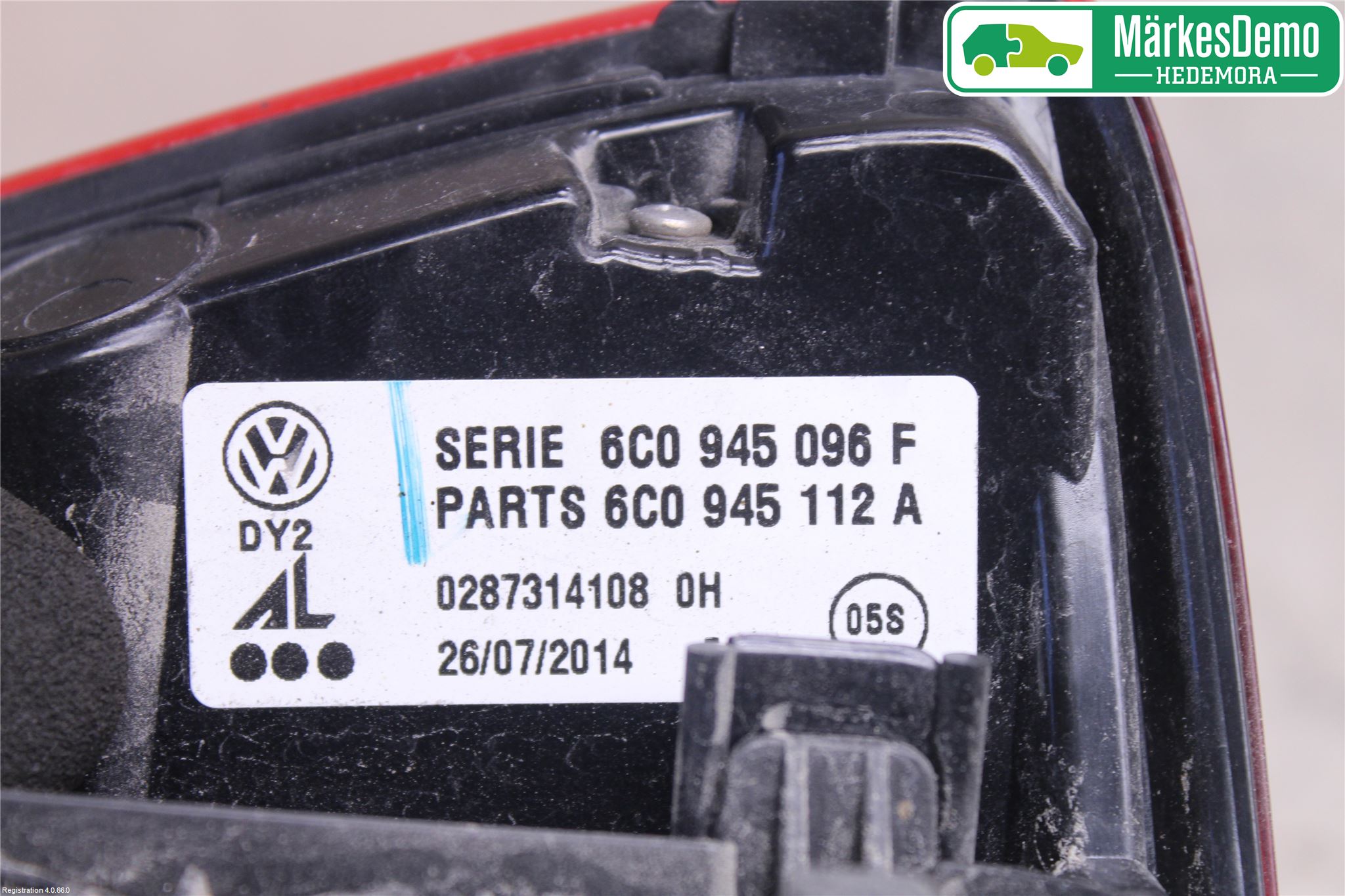 Volkswagen VW POLO 10-17 Baklykt Høyre