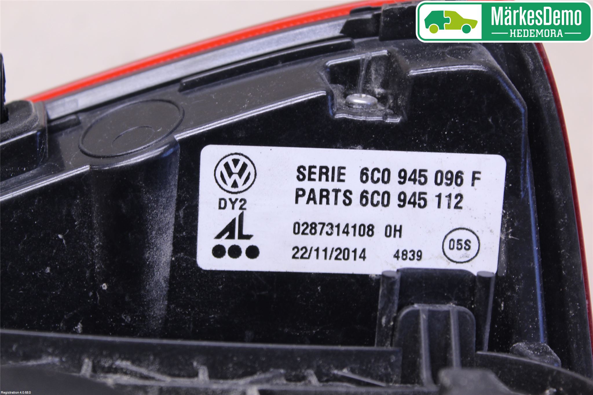 Volkswagen VW POLO 10-17 Baklykt Høyre