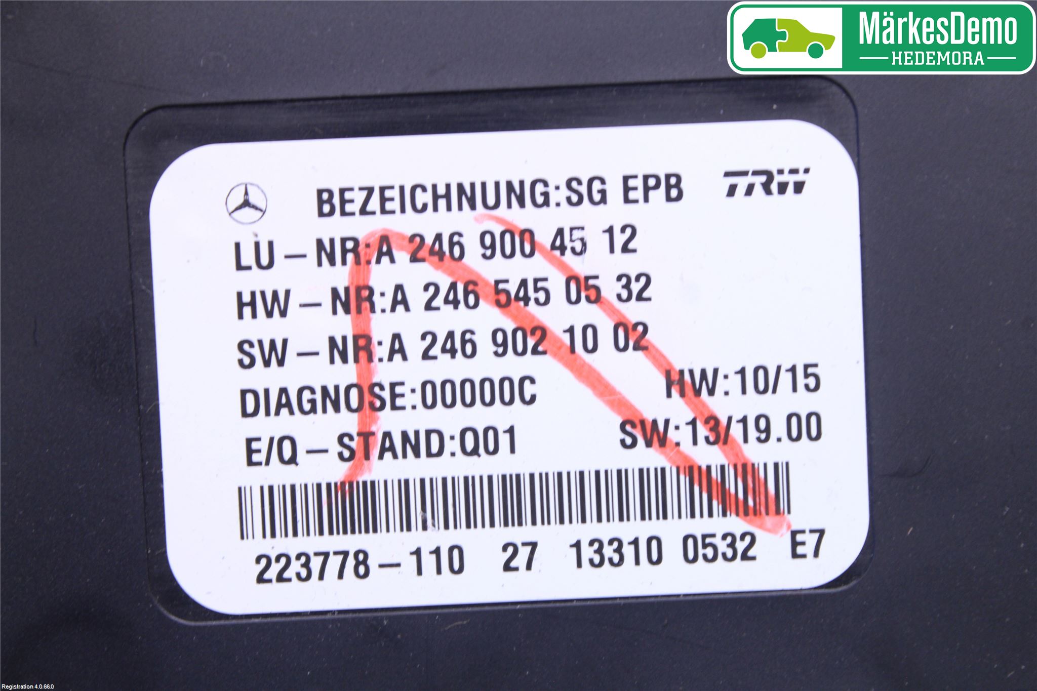 Mercedes-Benz MB GL/GLS-KLASS (X166) 12-19 Styreenhet Parkbrems