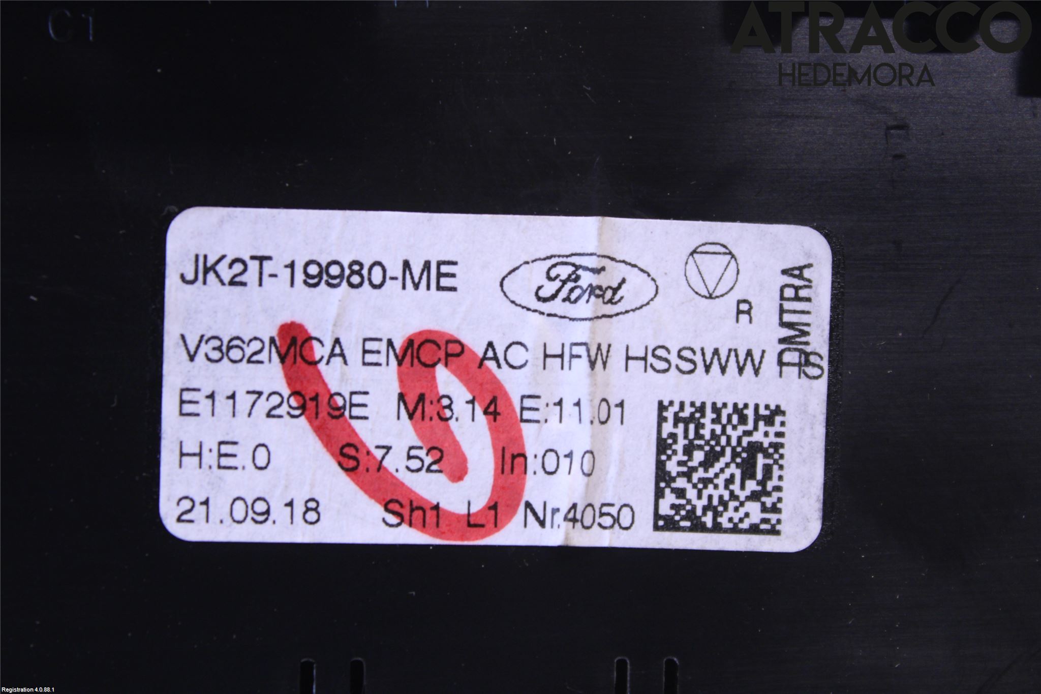 Ford TRANSIT/TOURNEO CUSTOM 13-24 Varme Ac Betjening-Display