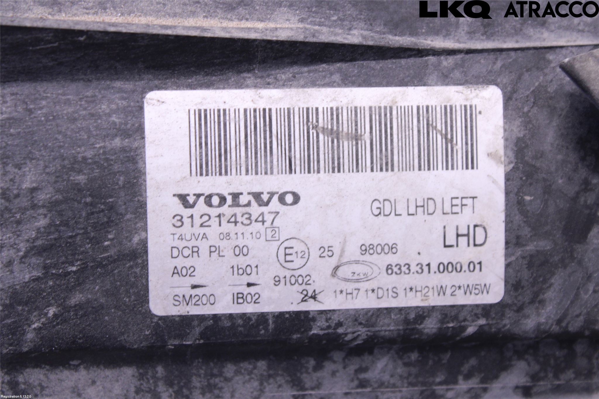 Volvo V70 08-13 Frontlykt Venstre