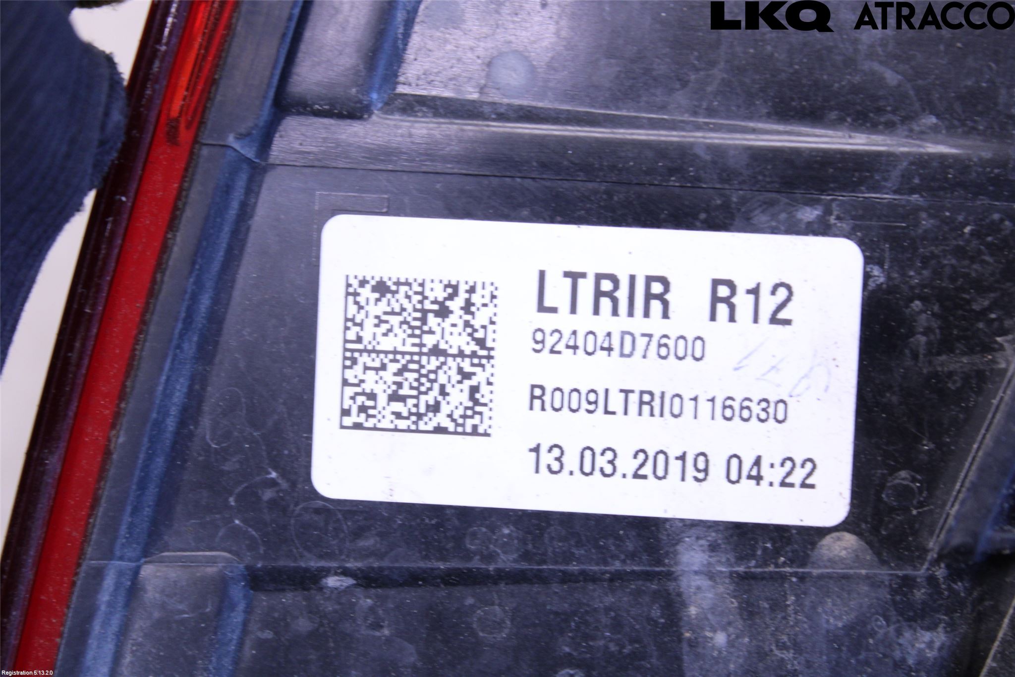 Hyundai TUCSON 05- Baklykt Høyre  På Luke(Indre)