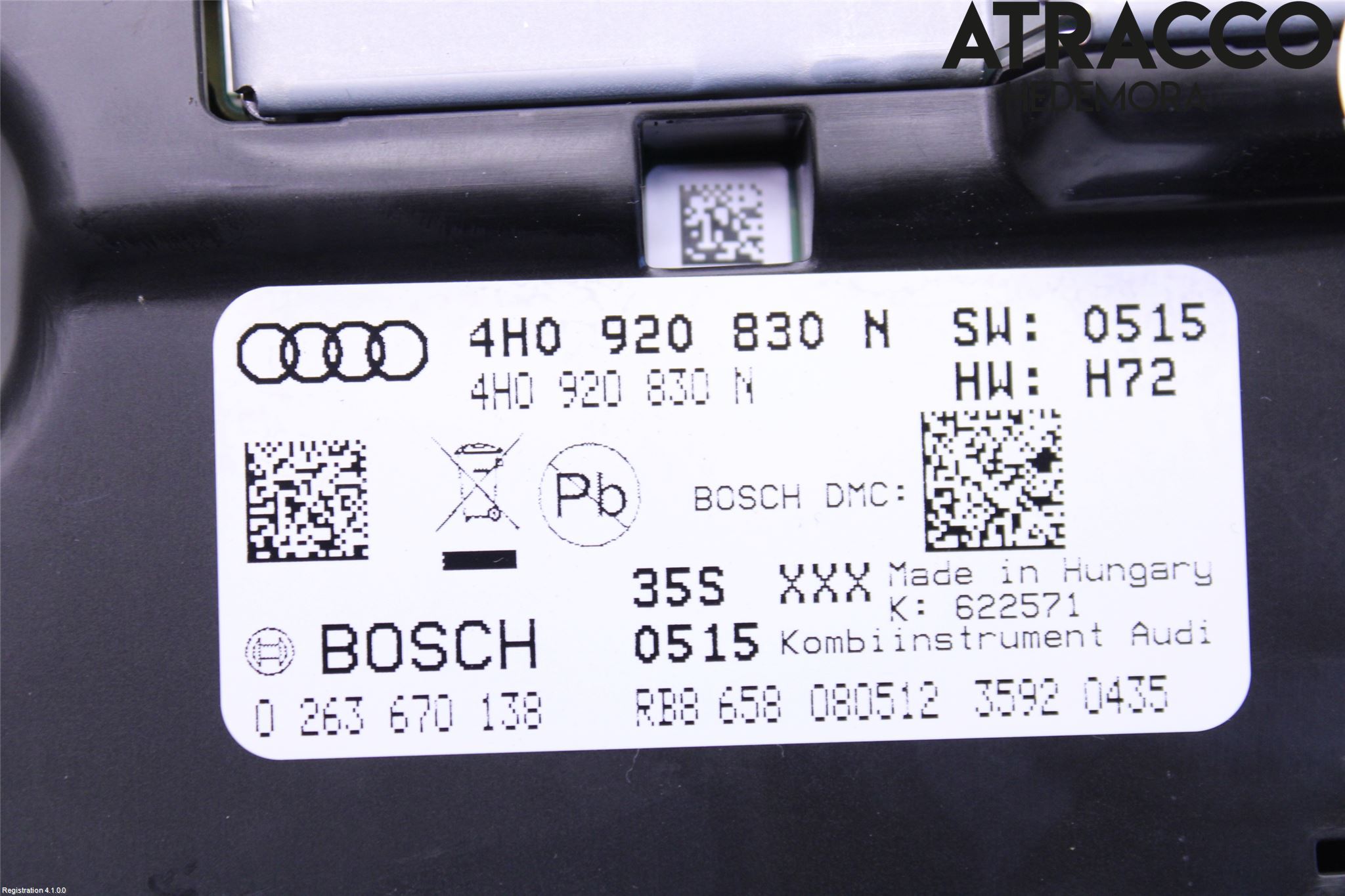 Audi A8/S8 4H 10-17 Instr Kombinert