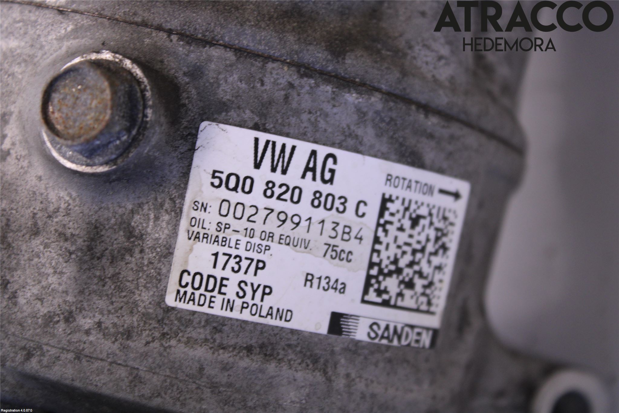Skoda OCTAVIA (5E) 13-20 Varme Ac Kompressor