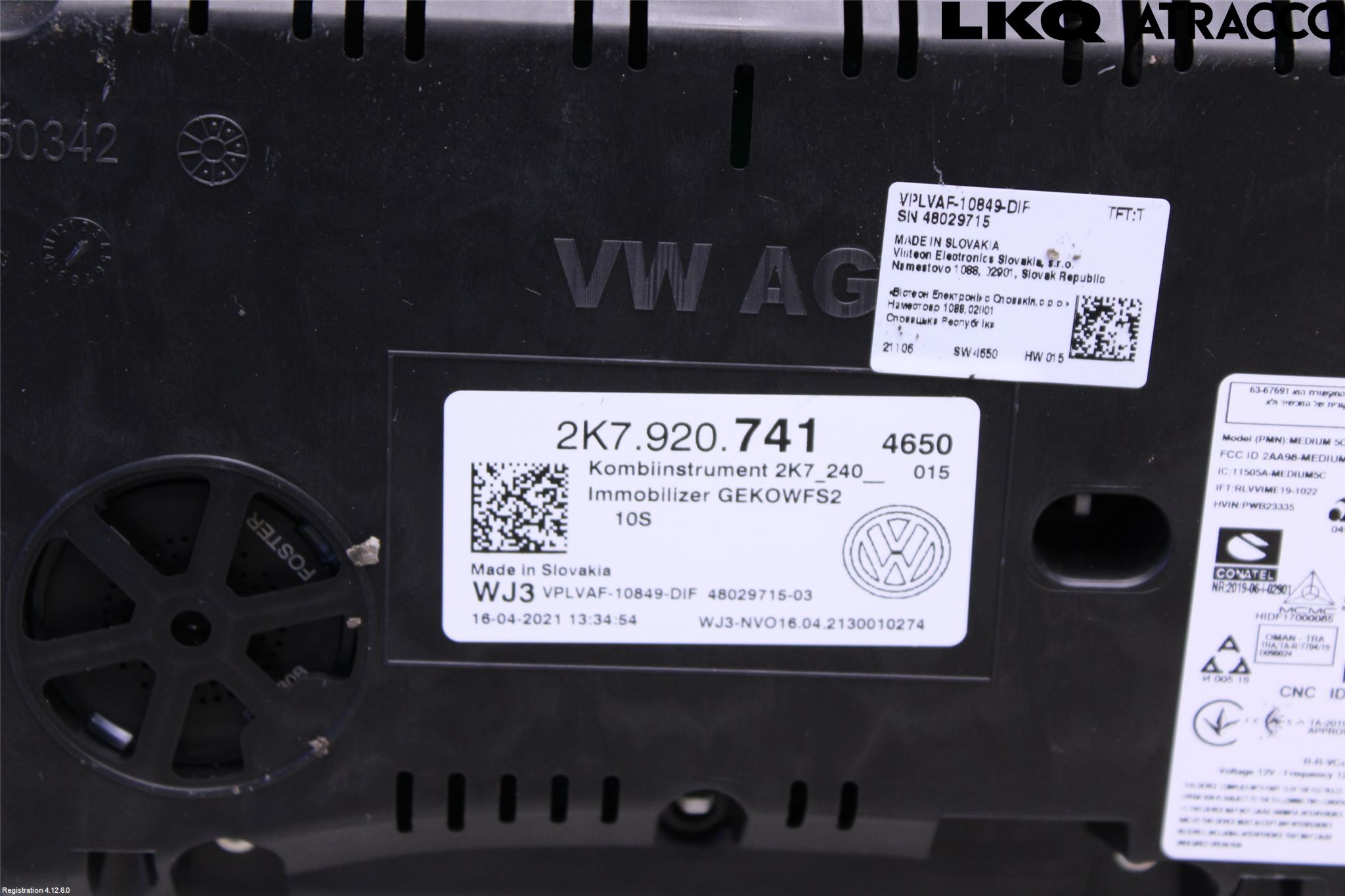 Volkswagen VW CADDY 21- Instr Kombinert