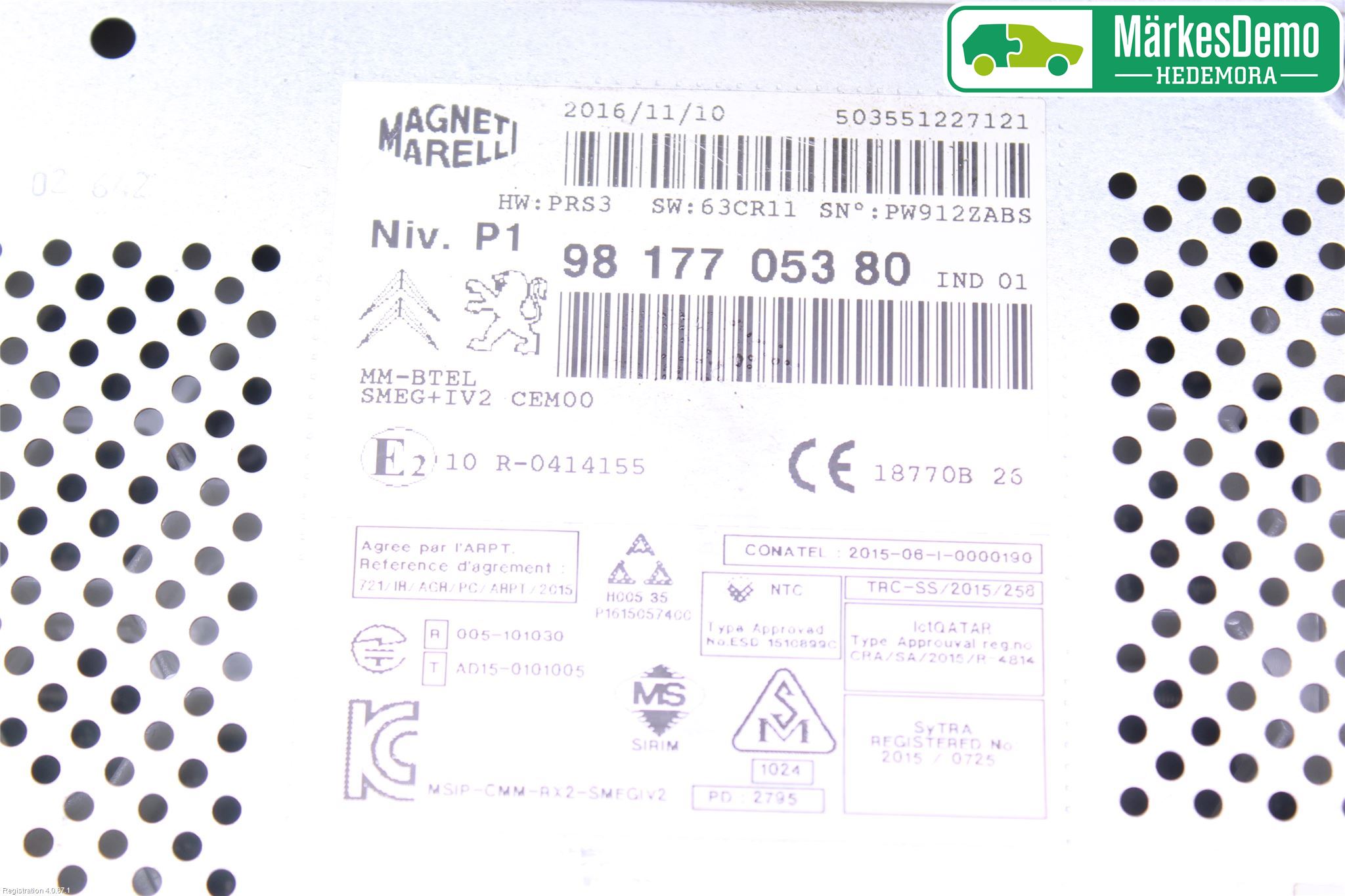 Peugeot 2008 13-20 Stereo Radio Med Cd