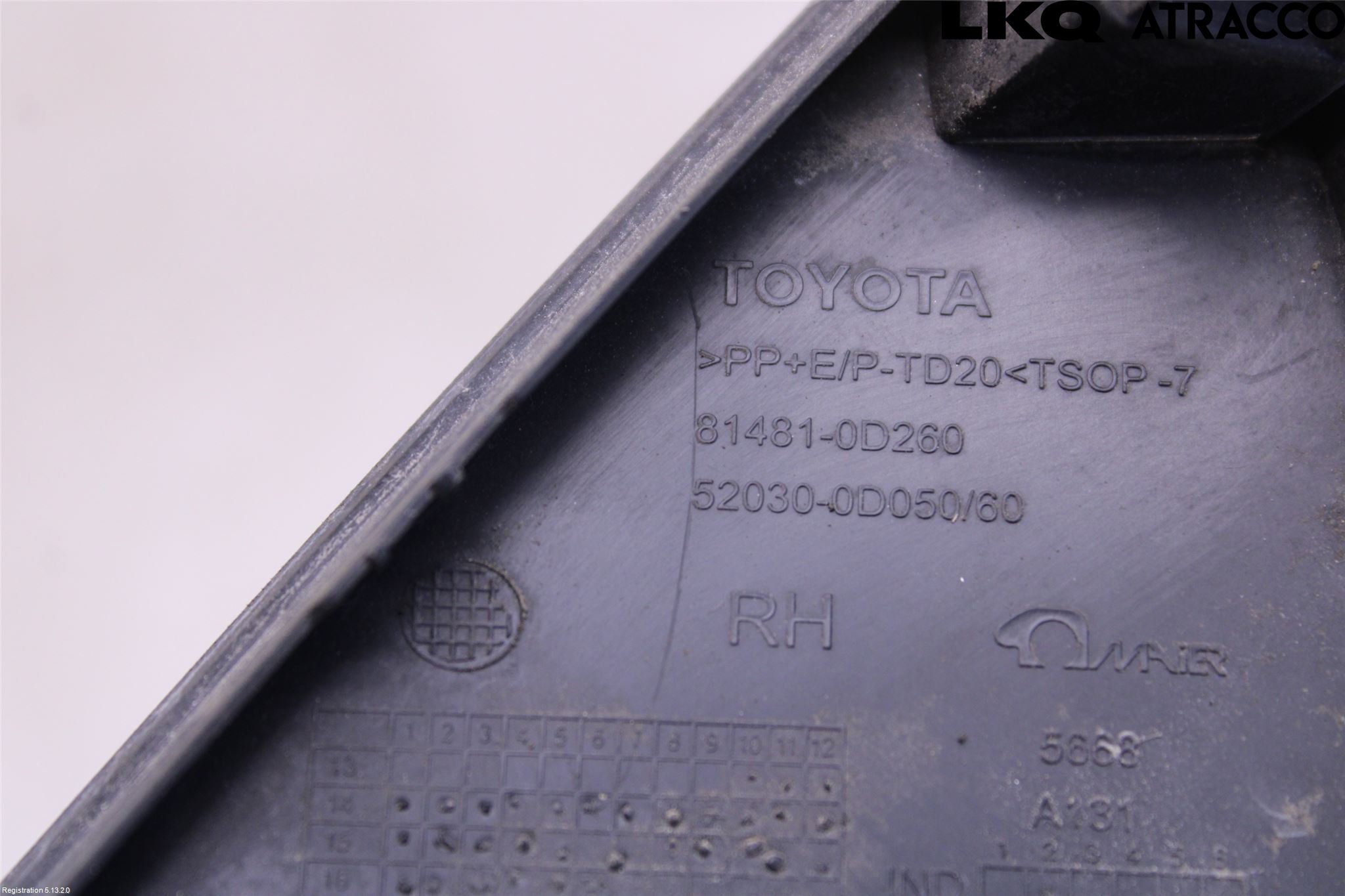 Toyota YARIS XP130 15-20 Frontlykt Kurve-Tåkelys Ramme