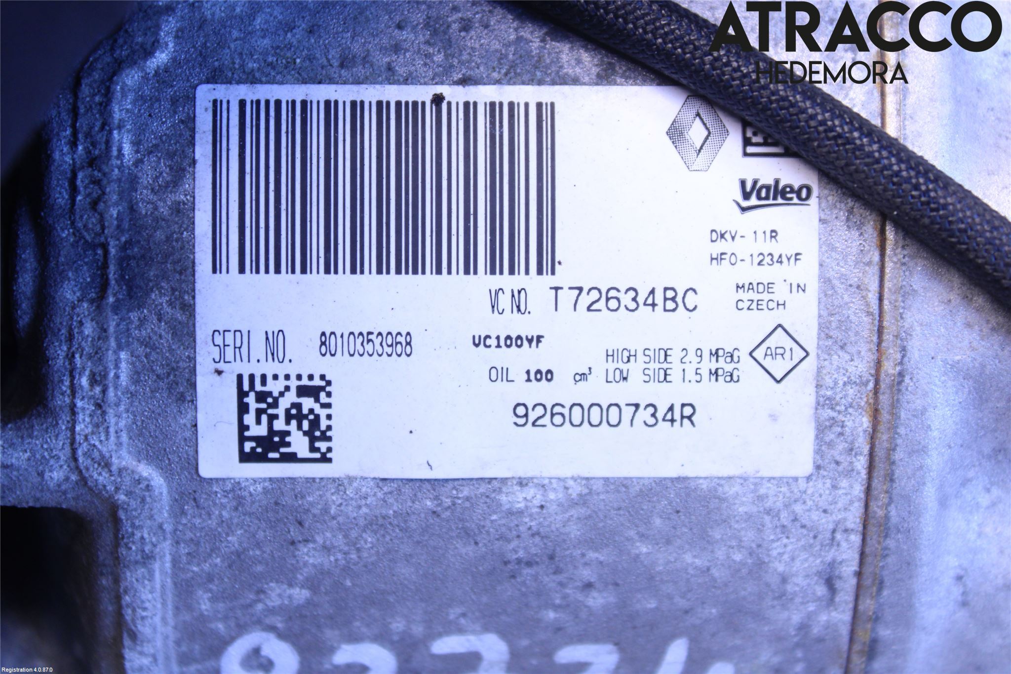 Renault CLIO IV 16-19 Varme Ac Kompressor