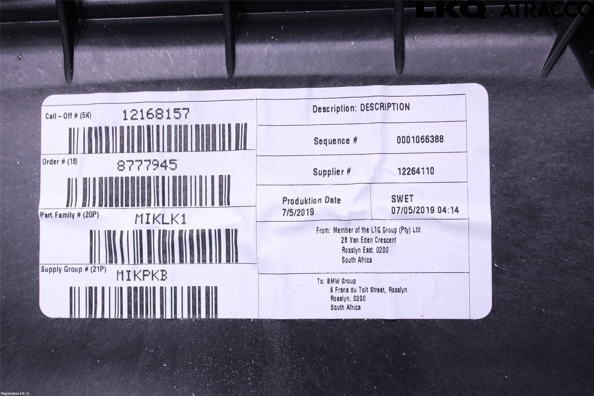 BMW X3 G01 18- Innr Konsoll-Lomme