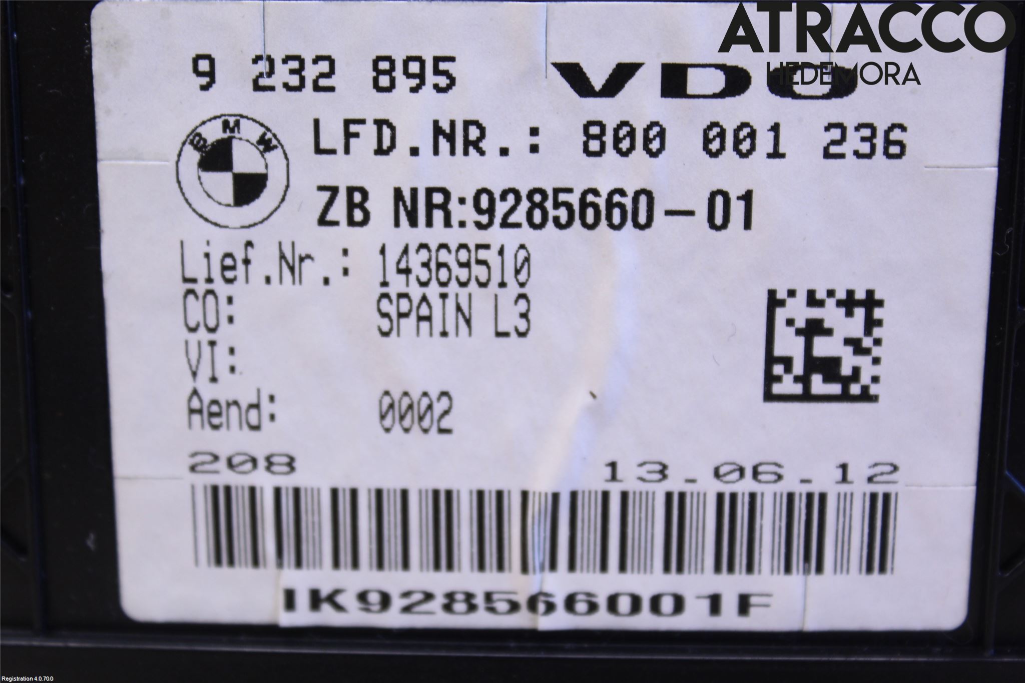 BMW 3 F30/F31/F80 12-19 Instr Kombinert
