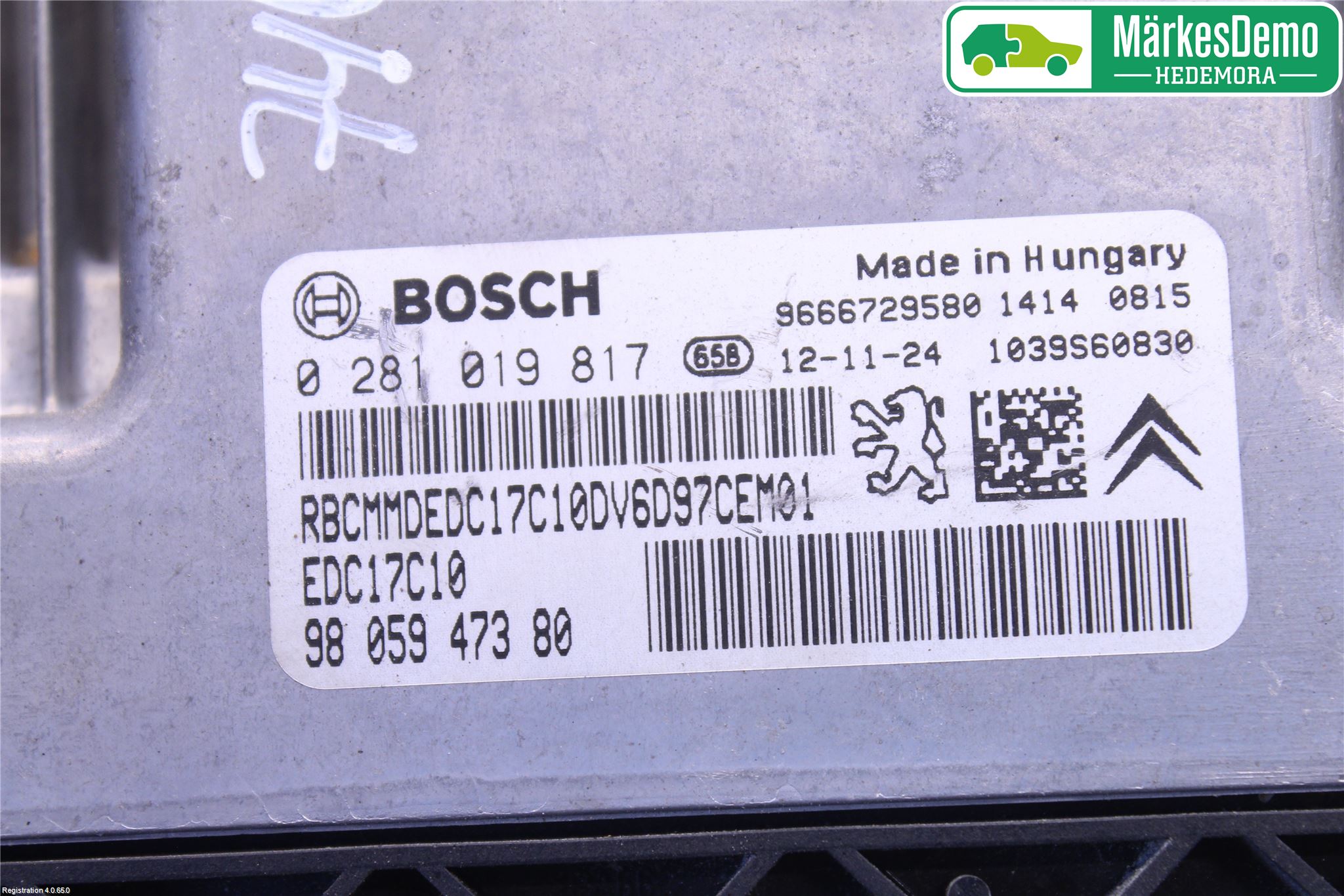 Citroen C3 PICASSO Styreenhet Dieselpumpe